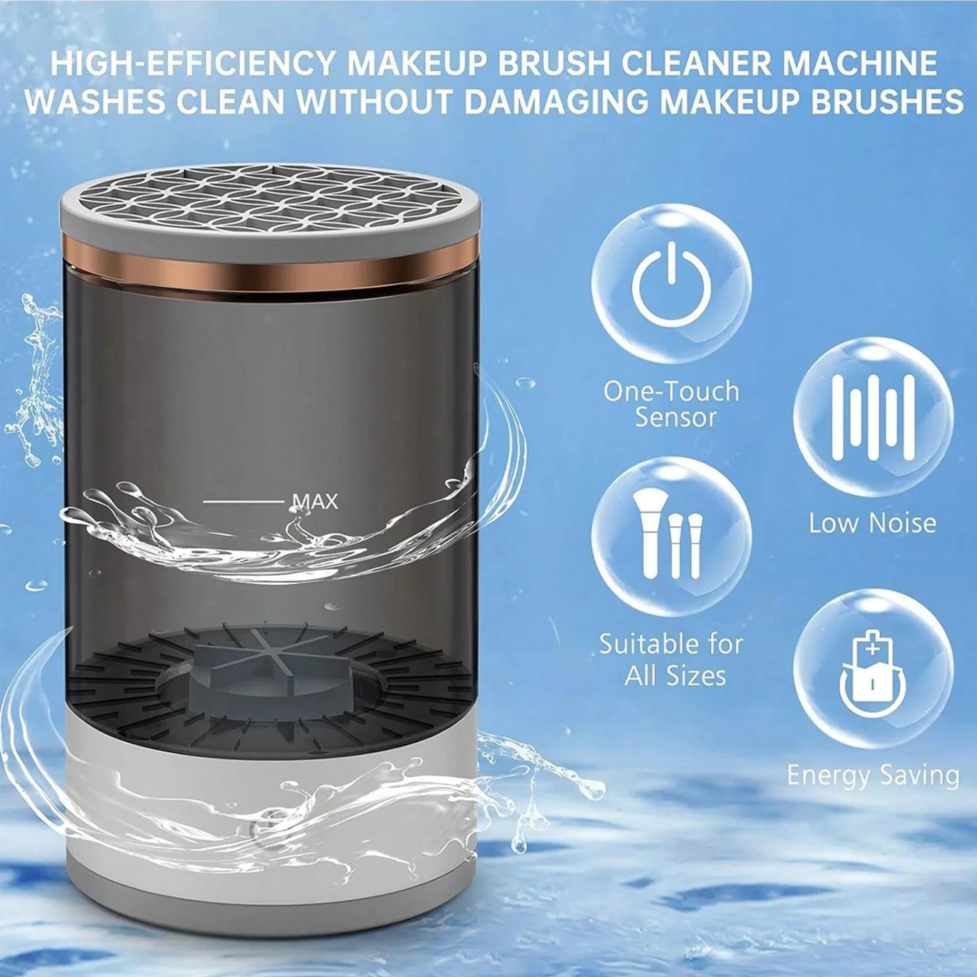 3-in-1 Makeup Brush Cleaner & Dryer with Case - Professional Cosmetic Tool Cleaning Kit for Daily Makeup Brushes, Sponges & Beauty Blenders - Perfect for Home & Salon Use