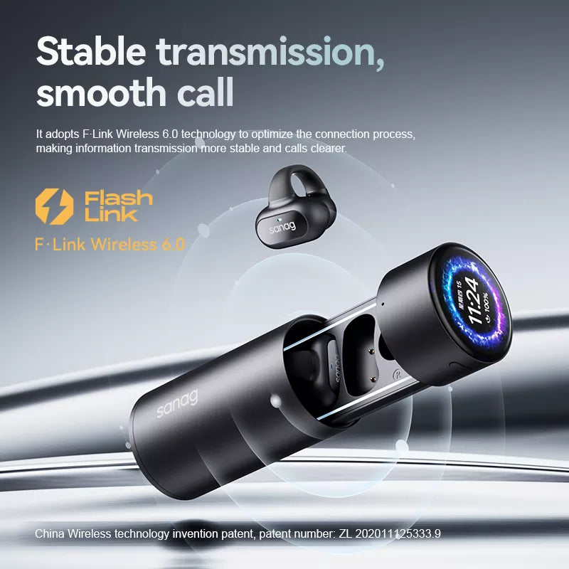 Sanag S10 Ear Clip Wireless Bluetooth Headphones - Open-Ear Air Conduction Sport Headset for Running, Cycling & Workout - Sweatproof Lightweight Comfort Fit