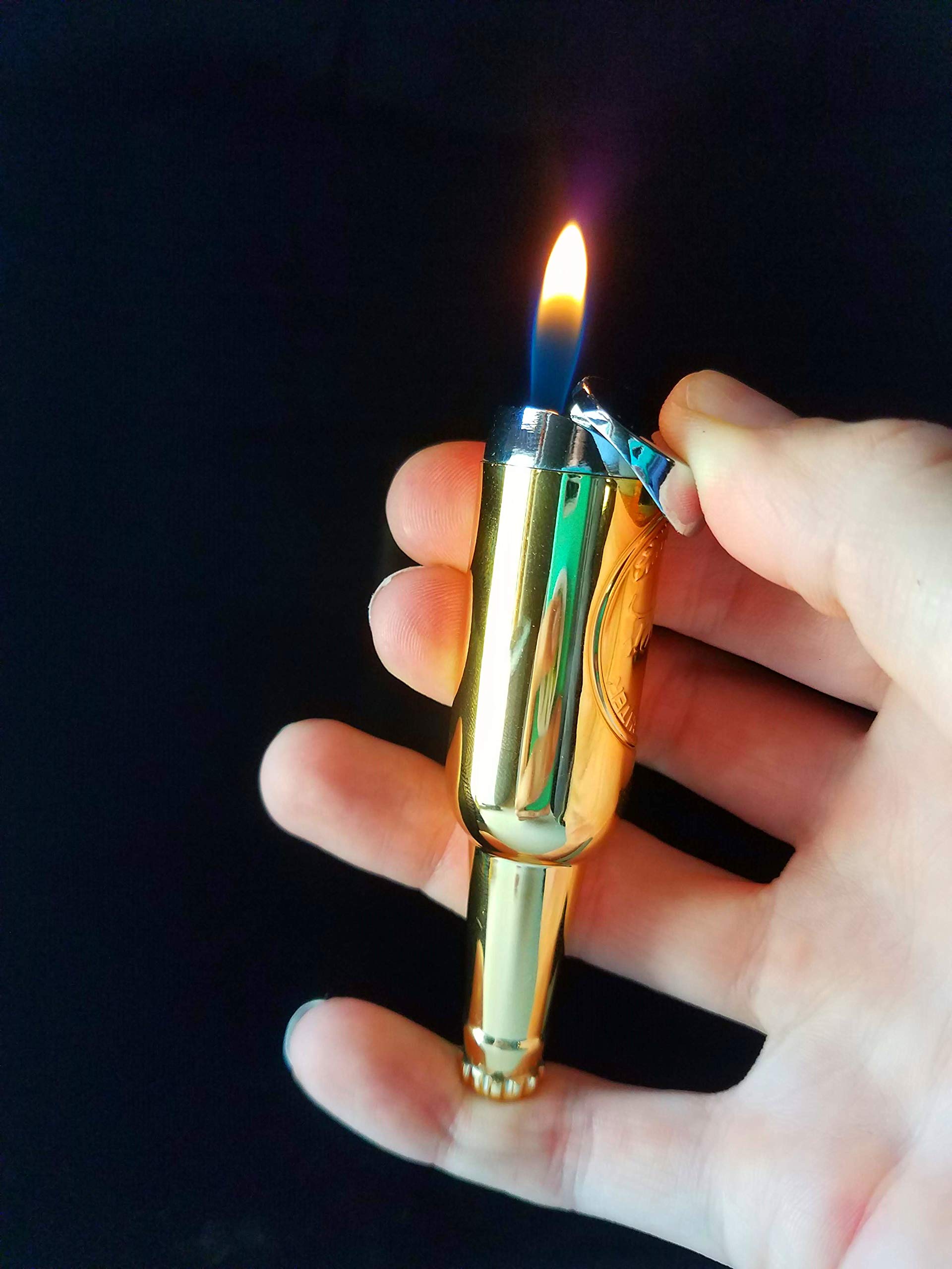 Beer Bottle Butane Lighter - Refillable Collectible (Green) for Camping & Gifts