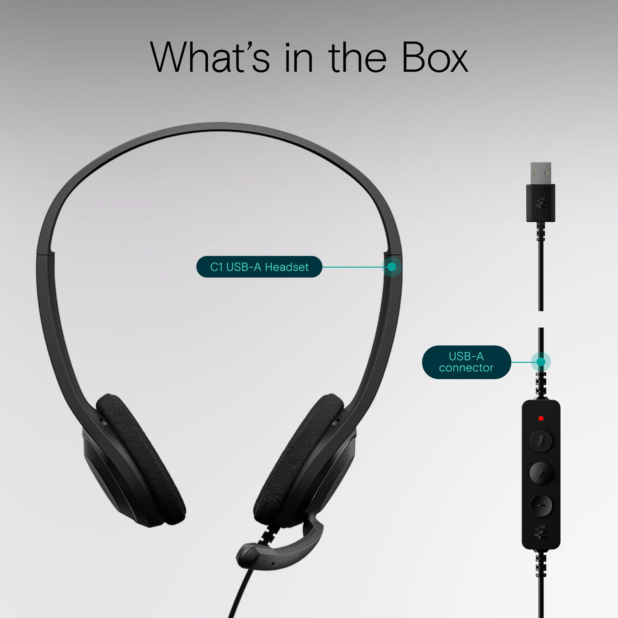 EPOS C1 USB A Wired Business Headset with Noise-Canceling Microphone - HD Audio, Comfortable On-Ear Design, Chrome Certified for PC, Laptop & Office Use - Perfect for Remote Work, Video Calls & Online Meetings