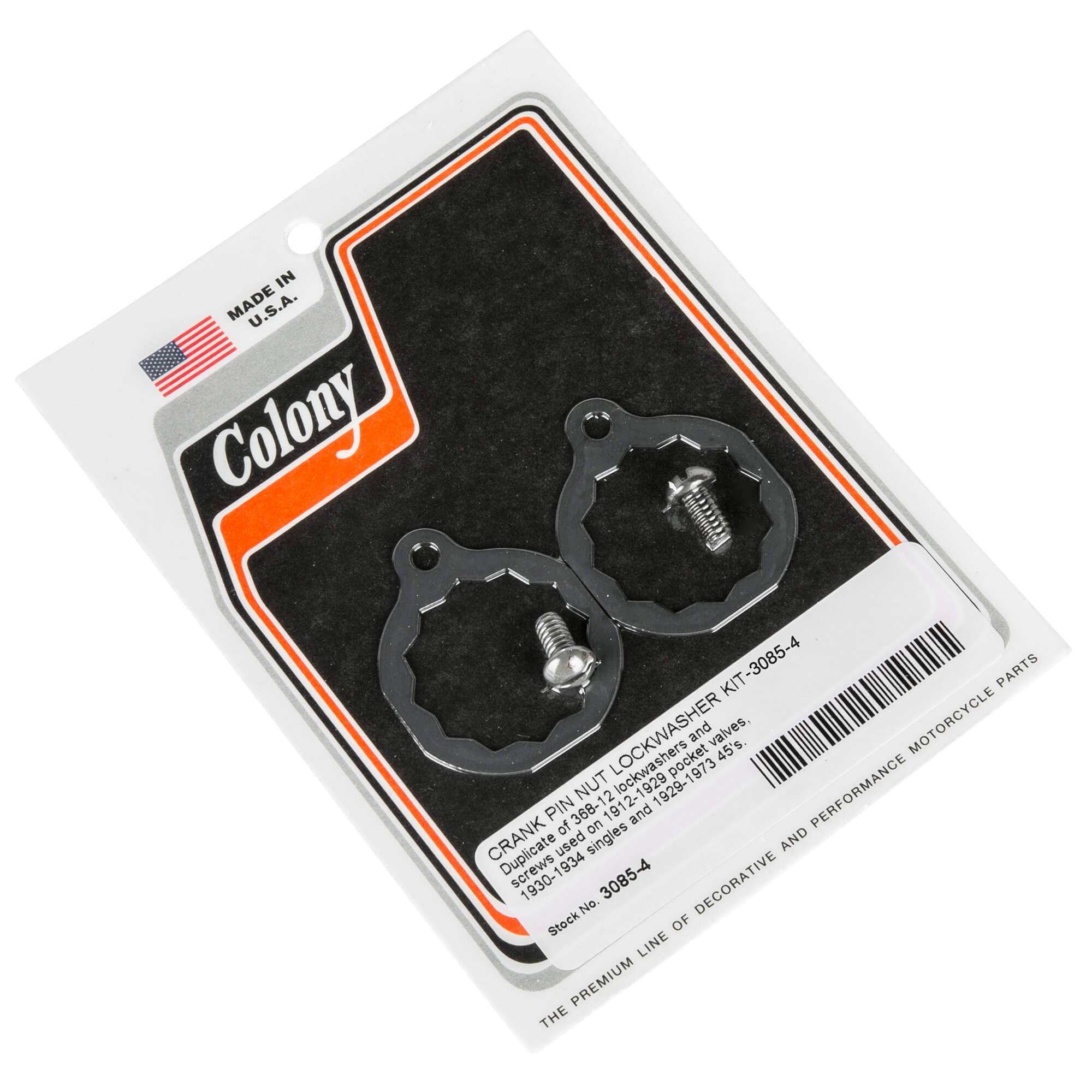 Harley Davidson OEM #368 12 4 Crank Pin Nut Lockwasher Kit #3085 - Perfect for Motorcycle Engine Maintenance & Repair
