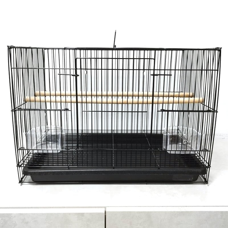 DAYANG D610 Large Bird Cage for Parrots - 30x18x18 Inches (76x46x45.5cm) - Black Metal Aviary with Removable Tray - Perfect for Cockatiels, Lovebirds & Small Parrots - Home & Outdoor Use