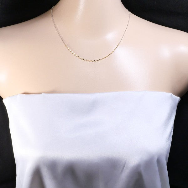 18K White Gold & Yellow Gold Necklace for Women - Elegant Layering Jewelry Gift for Anniversary, Valentine's Day & Special Occasions