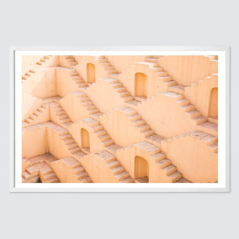Limited Edition Jaipur Stepwell Art Print - Handmade Indian Wall Decor for Home & Office - Perfect for Living Room, Bedroom, or Gift Giving