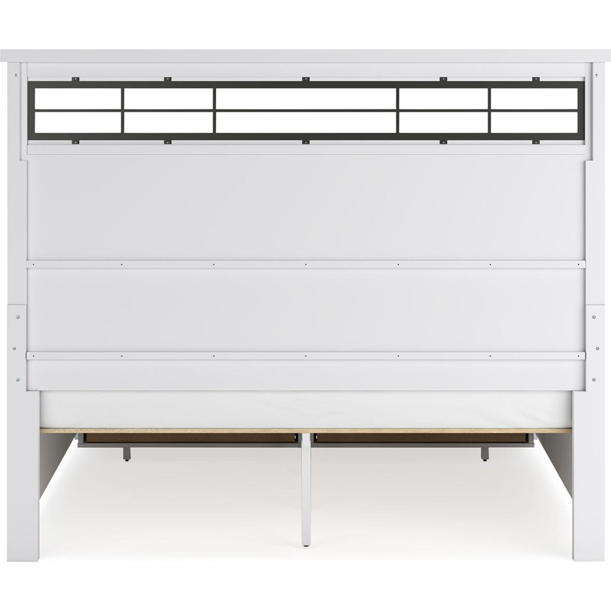 Ashbryn King Size Storage Bed Frame - White & Natural Finish for Modern Bedroom Organization