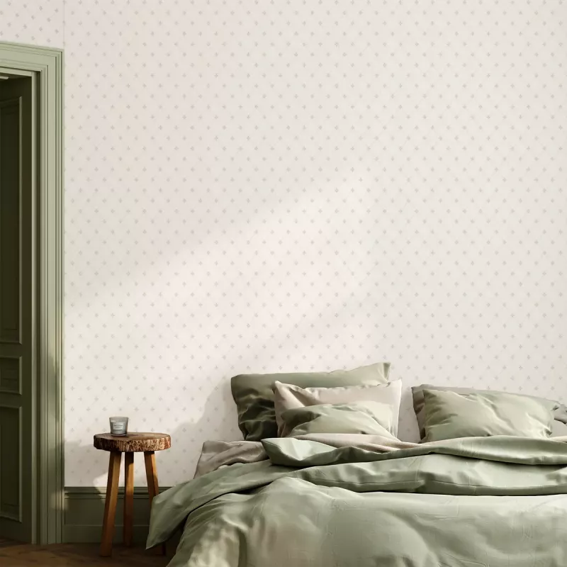 Lim & Handtryck Wallpaper Filipsborg White/Glimmer - Premium Self-Adhesive Wallpaper for Living Room, Bedroom, and Home Decor