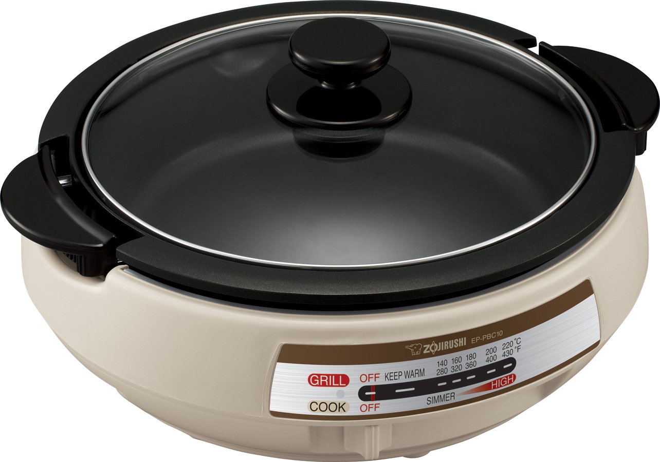 Zojirushi EP-PBC10 5-Cup Electric Skillet - Nonstick Ceramic Coating, Adjustable Temperature Control for Perfect Cooking - Ideal for Home Kitchen, Dorm Room & Small Space Cooking