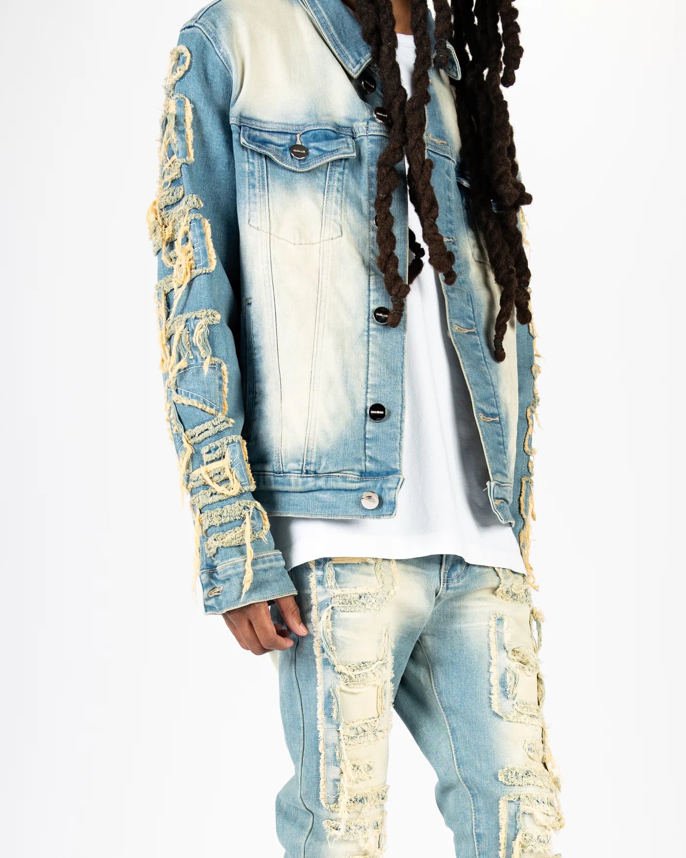 PHEELINGS AWAKEN DESIRES Denim Jacket for Women - Vintage Distressed Denim Coat, Fashionable Outerwear for Casual Streetwear & Night Out