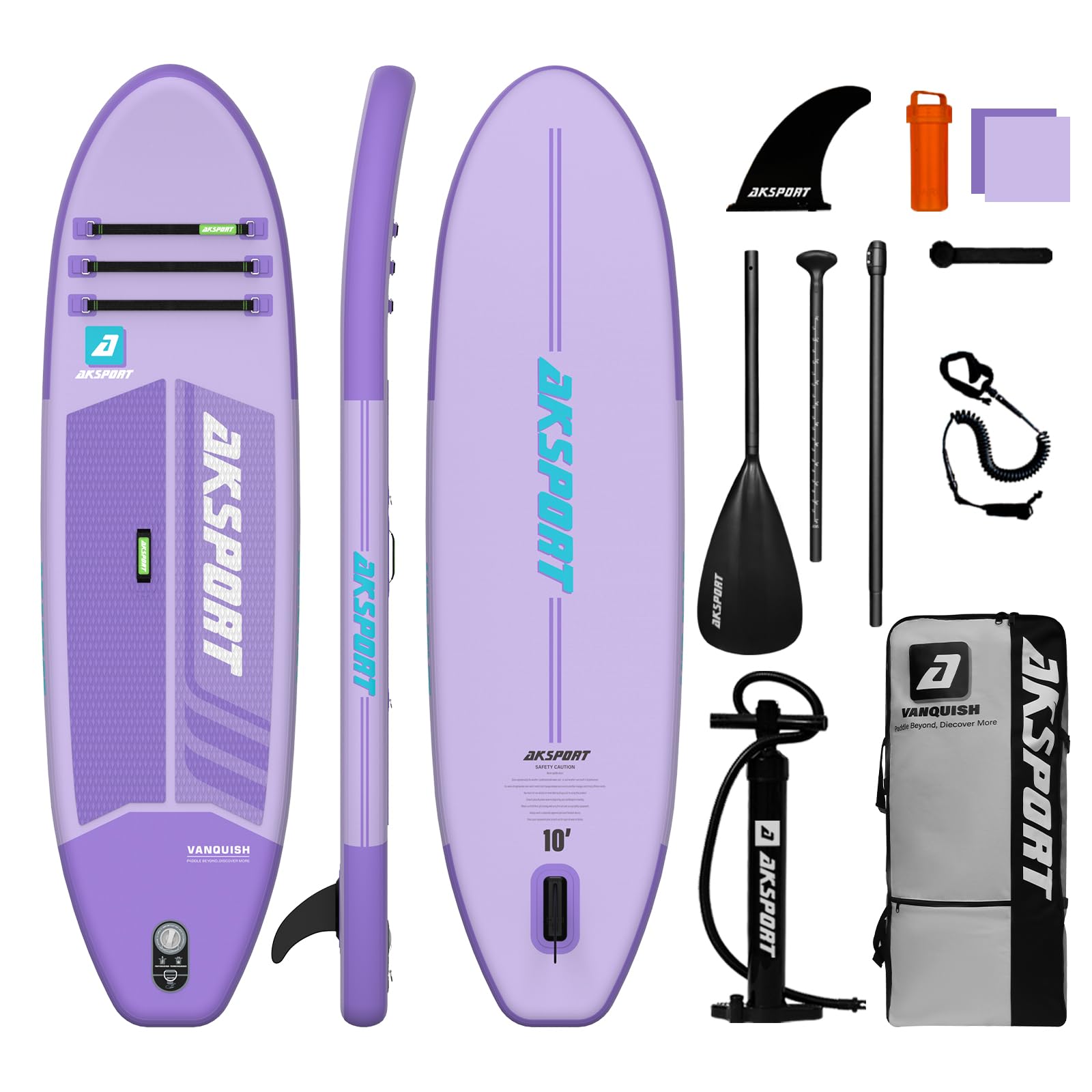 AKSPORT Inflatable Stand Up Paddle Board - Lightweight & Durable SUP Board with Premium Accessories Kit for Adults & Youth | Perfect for Yoga, Fishing & Ocean Adventures