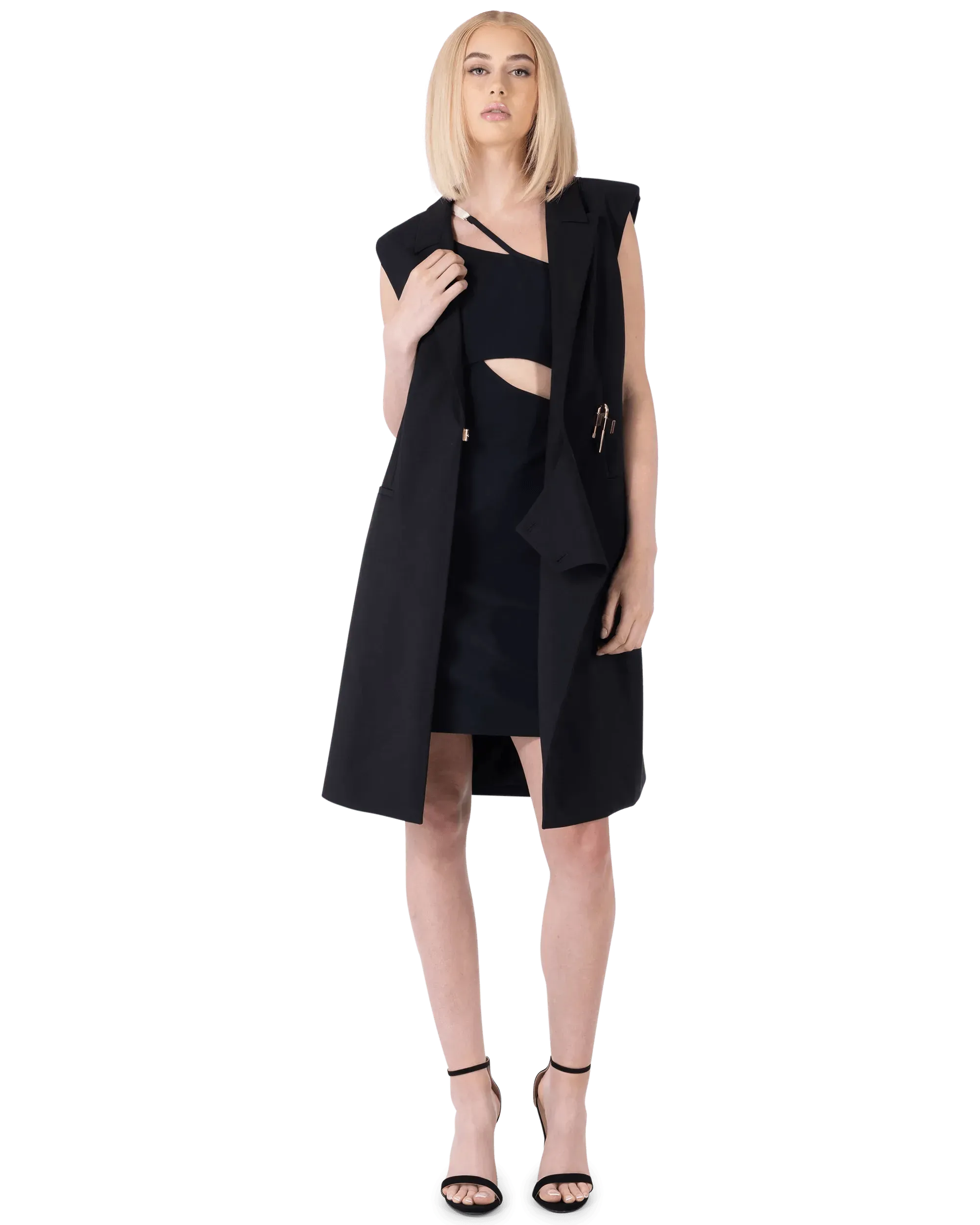 Elegant Lapel Collar U-Neck Locking Dress for Women - Perfect for Office Wear, Cocktail Parties & Formal Events