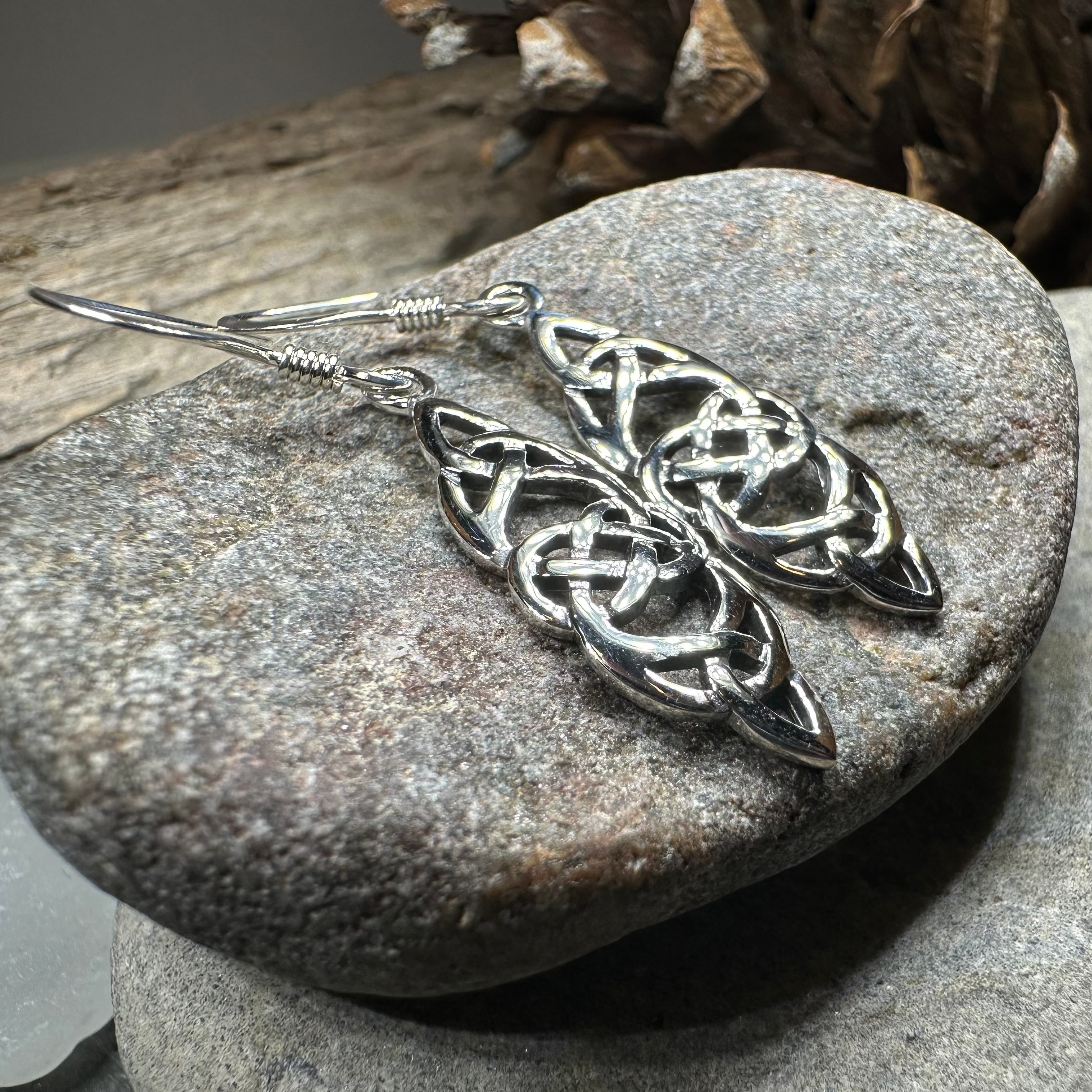 Celtic Knot Earrings for Women - Sterling Silver Irish Claddagh Dangle Earrings | Perfect for St. Patrick's Day, Weddings & Celtic-Themed Events