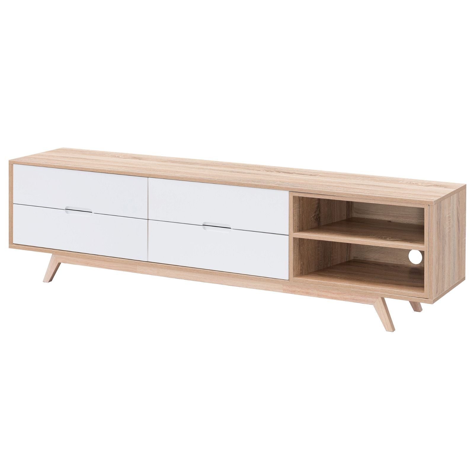 Criterion 1800mm Oak White Tuscany TV Stand Entertainment Unit - Perfect for Living Room, Home Theater & Media Storage