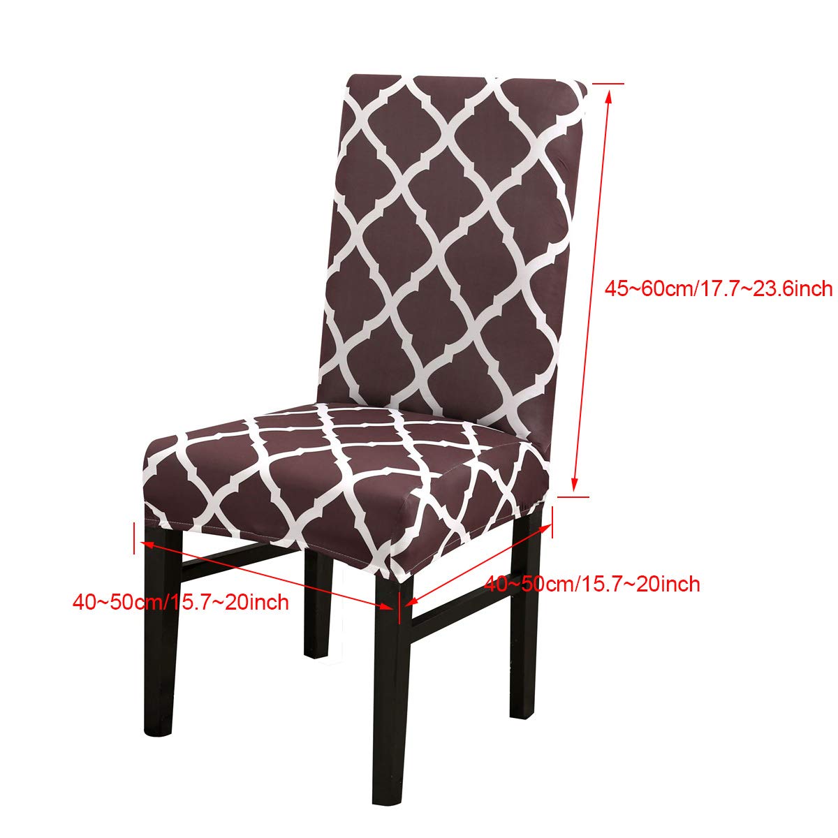 TOPCHANCES 6-Pack Stretch Elastic Spandex Chair Covers - Removable Slipcovers for Dining Chairs, Geometric Pattern Protective Seat Covers for Weddings, Banquets, Hotels (Dark Blue) - Perfect for Home, Office, and Event Decor