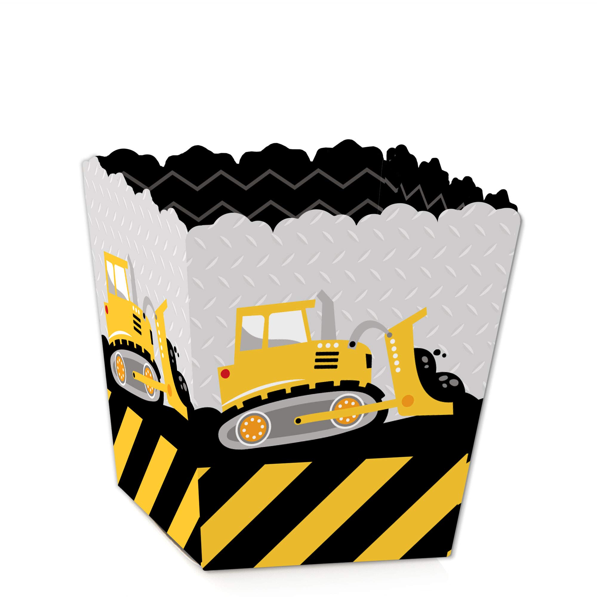 Big Dot of Happiness Dig It Construction Party Favor Boxes - Set of 12 Mini Candy Treat Boxes for Baby Showers & Birthday Parties - Perfect for Construction Theme Decorations & Party Favors