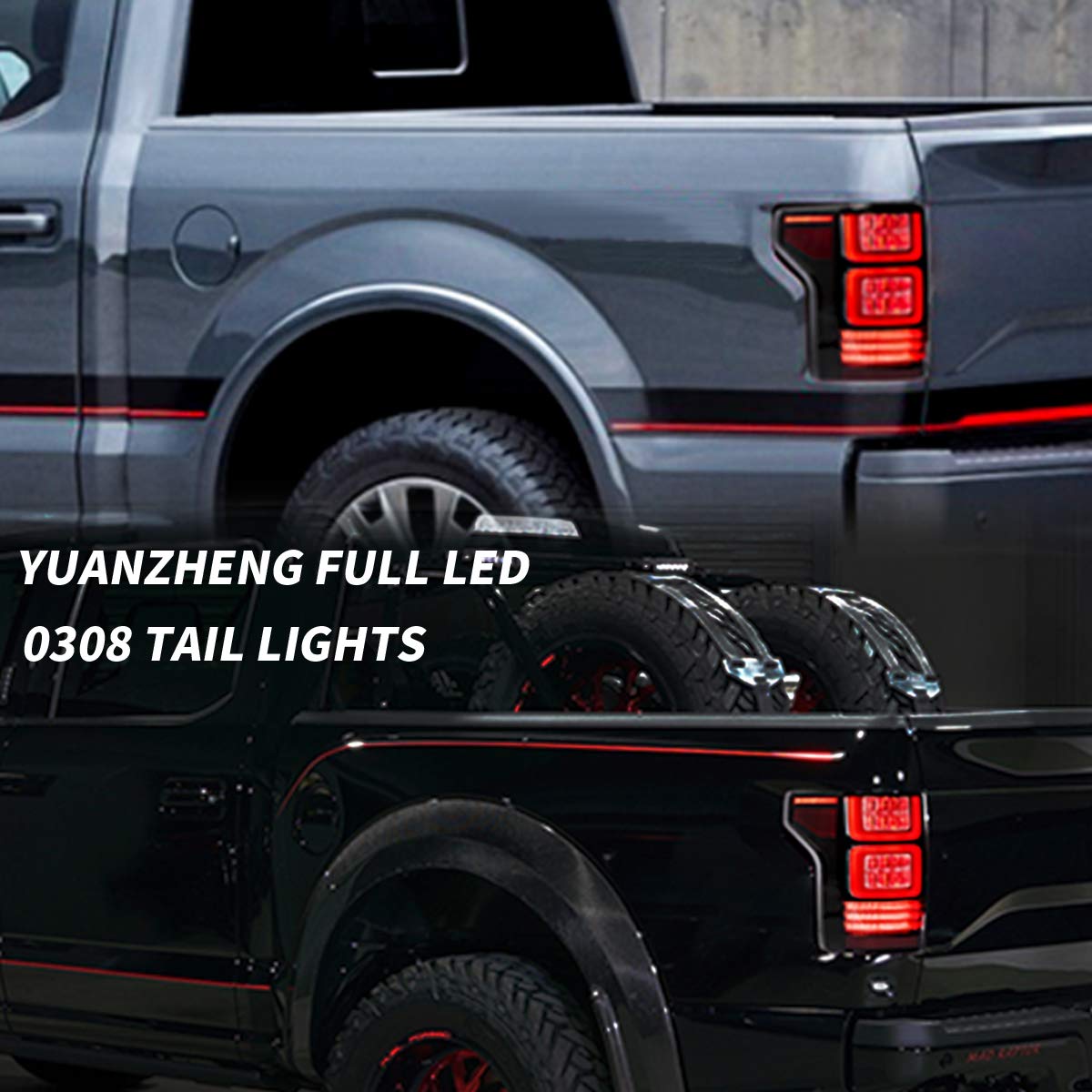 VLAND LED Tail Lights for Ford F150 Pickup 2015-2020 - Smoked Lens with Red Turn Signals - Direct Replacement for Halogen Factory Lights (Not Compatible with XLT/Lariat, BLIND Model & Factory LED Version) - Perfect for Night Driving & Enhanced Vehicle Style