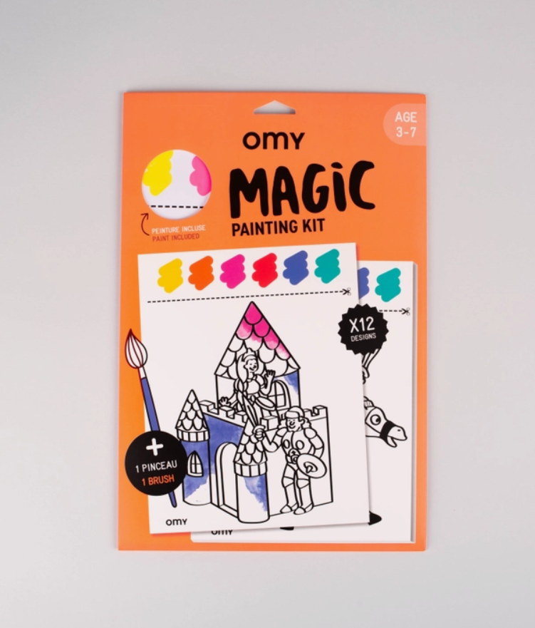 OMY MAGIC Painting Kit for Kids - Creative DIY Art Set with Reusable Stickers & Coloring Pages - Perfect for Birthday Gifts, Party Favors & Family Activities