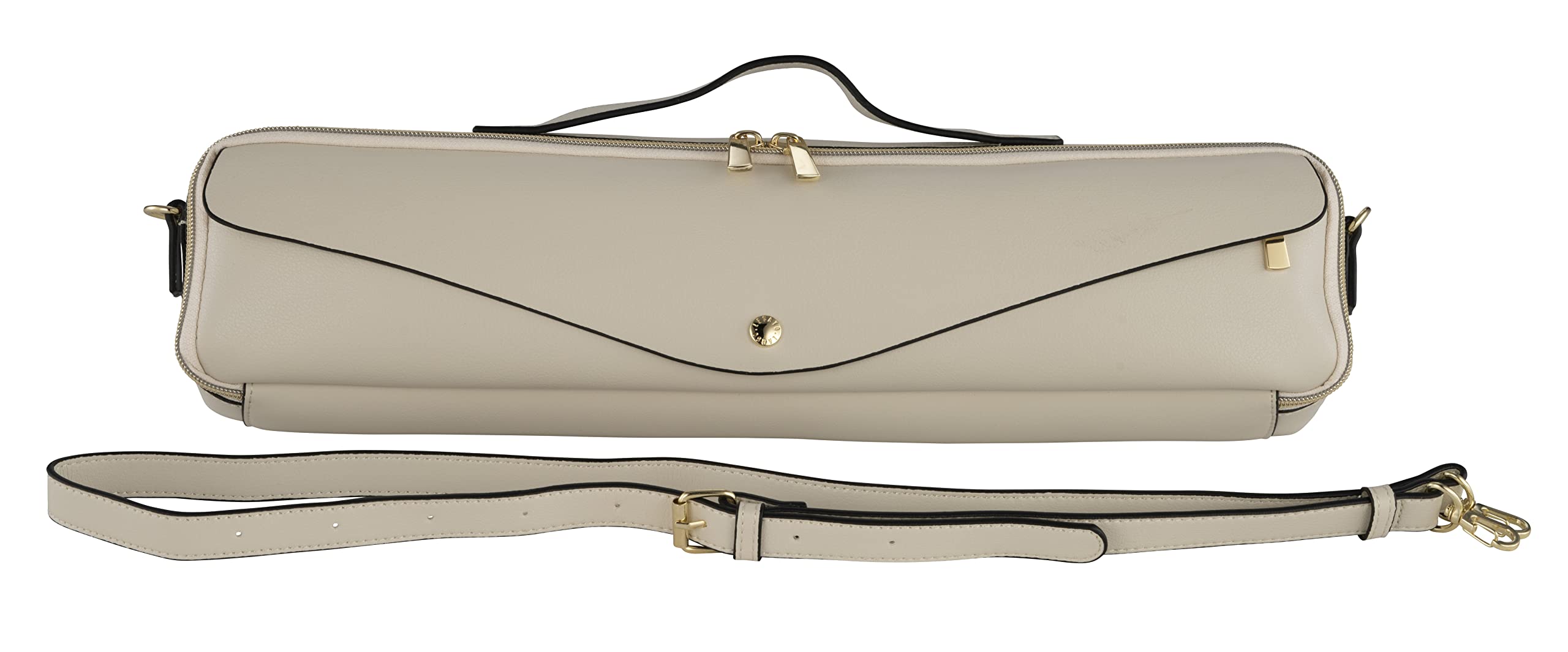 Premium Synthetic Leather Flute Case Cover for B-Foot Flutes - Elegant Ivory Pearl Design | Perfect for School Bands, Professional Performances & Travel Protection
