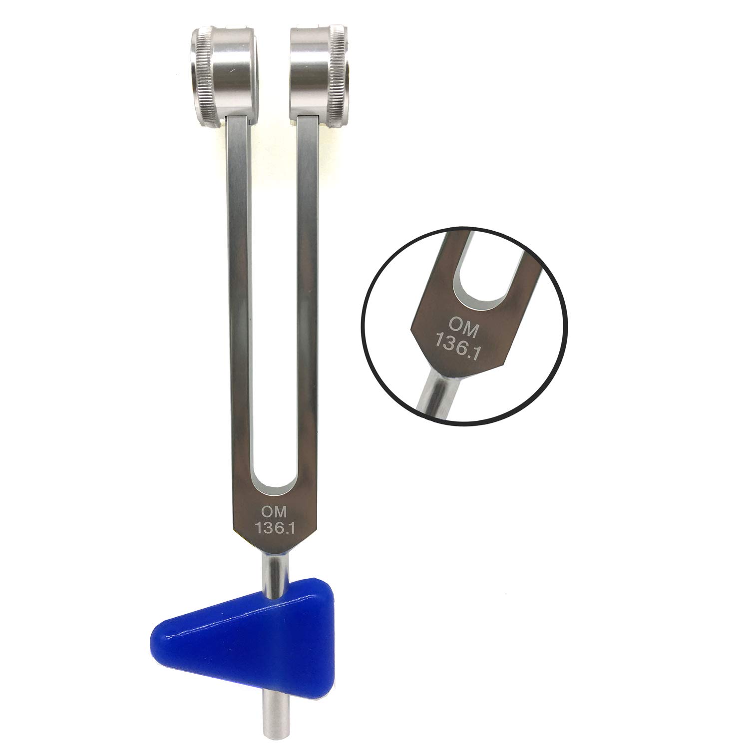 136.1 Hz OM Chakra Tuning Forks Set - Sound Healing & Crystal Cleansing Therapy Tools with Pouch, Cleaning Cloth & Wooden Striker for Meditation, Energy Balancing & Holistic Wellness
