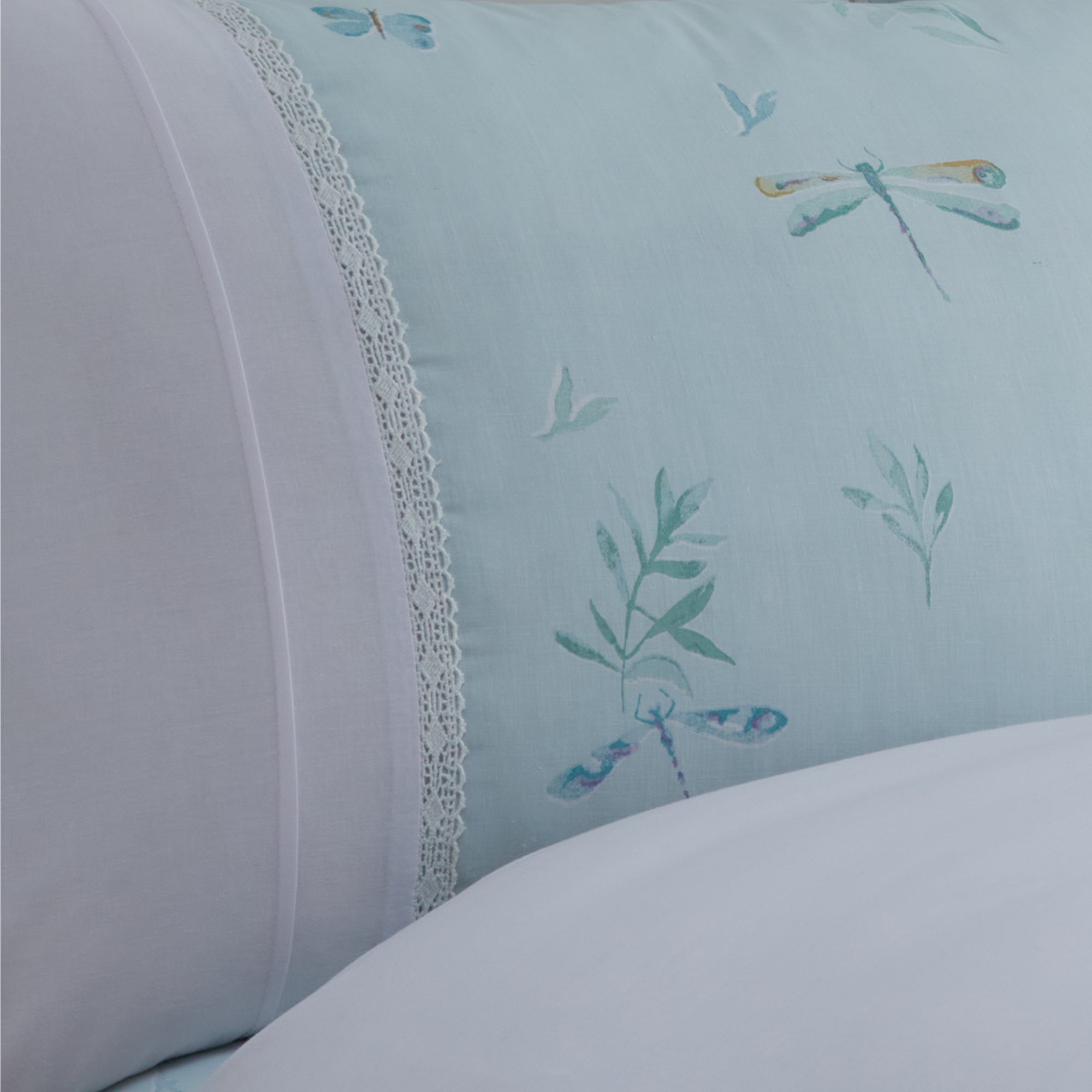 Dreams & Drapes Fifi Duvet Cover Set - Soft Duck Egg Blue Luxury Bedding, Queen Size 3-Piece Set with Pillow Shams - Perfect for Master Bedroom, Guest Room & Cozy Home Decor