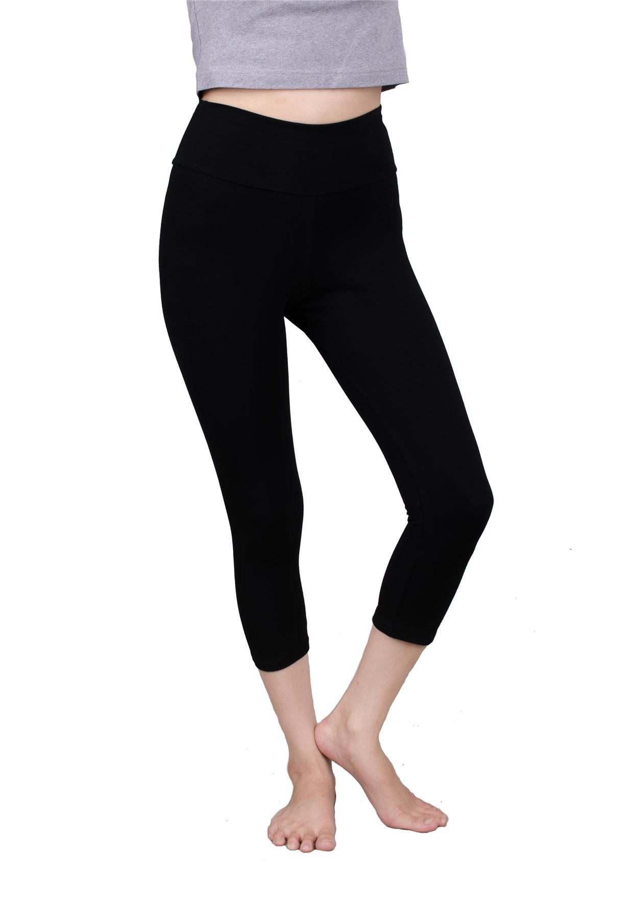LOFBAZ Women's High Waist Yoga Pants - Fold Over Cotton Workout Leggings for Running, Gym & Lounge Wear