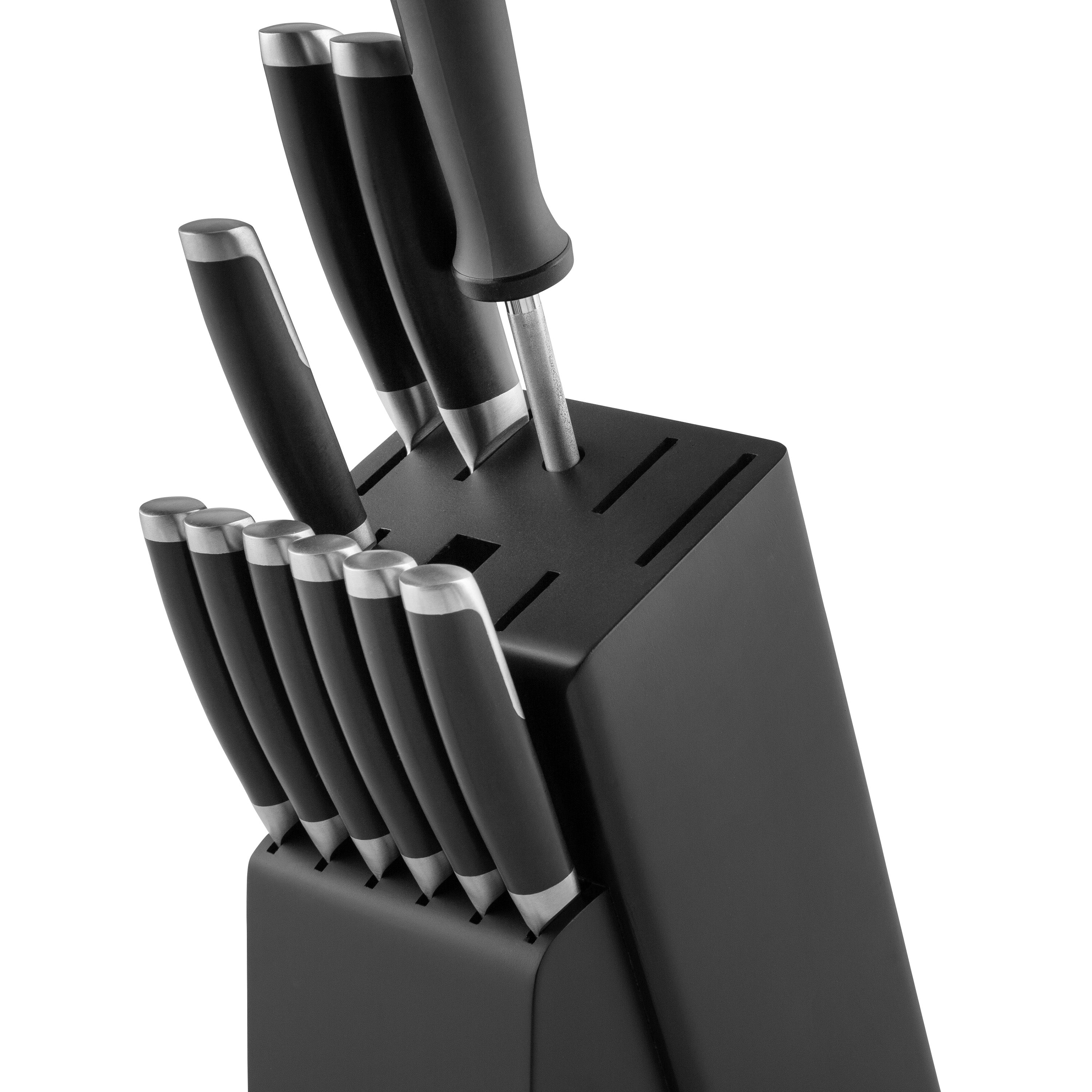 BergHOFF Leo Graphite 8-Inch Professional Stainless Steel Knife Sharpener - Perfect for Kitchen, Camping & Outdoor Cooking