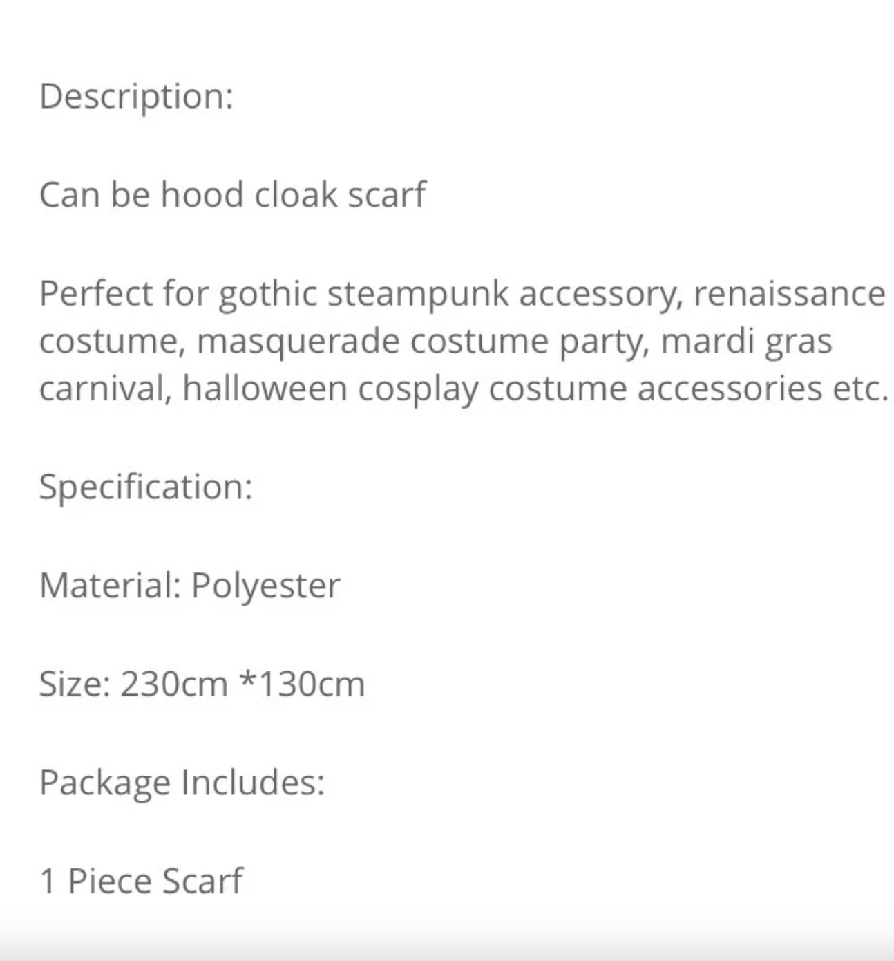 Gothic Hooded Cardigan for Men - Summer Scarf Hoodie & Maxi Boho Scarf - Festival Outfit for Burning Man, Rave & Rock Concerts - Perfect for Music Festivals and Alternative Fashion