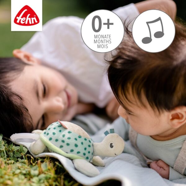 Fehn Mini Musical Turtle Toy - Cute Plush Turtle with Soothing Lullabies for Babies & Toddlers | Perfect for Nursery, Bedtime, and Early Childhood Development