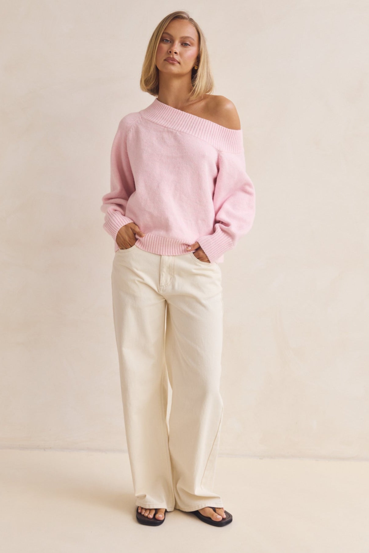 Emilee Knit Jumper for Women - Soft Pink Sweater | Cozy Winter Pullover for Casual Outfits & Office Wear