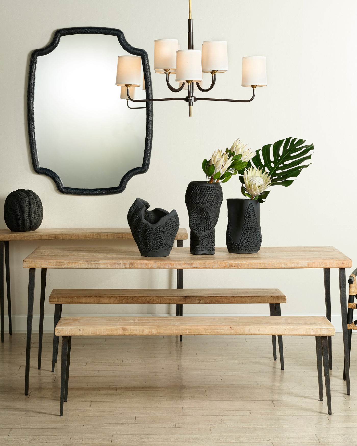 Black Night Sky Vase - Modern Celestial Home Decor for Living Room, Bedroom & Office