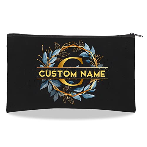 Custom Monogrammed Makeup Bag - Personalized Cosmetic & Toiletry Pouch for Bridesmaid Gifts & Travel