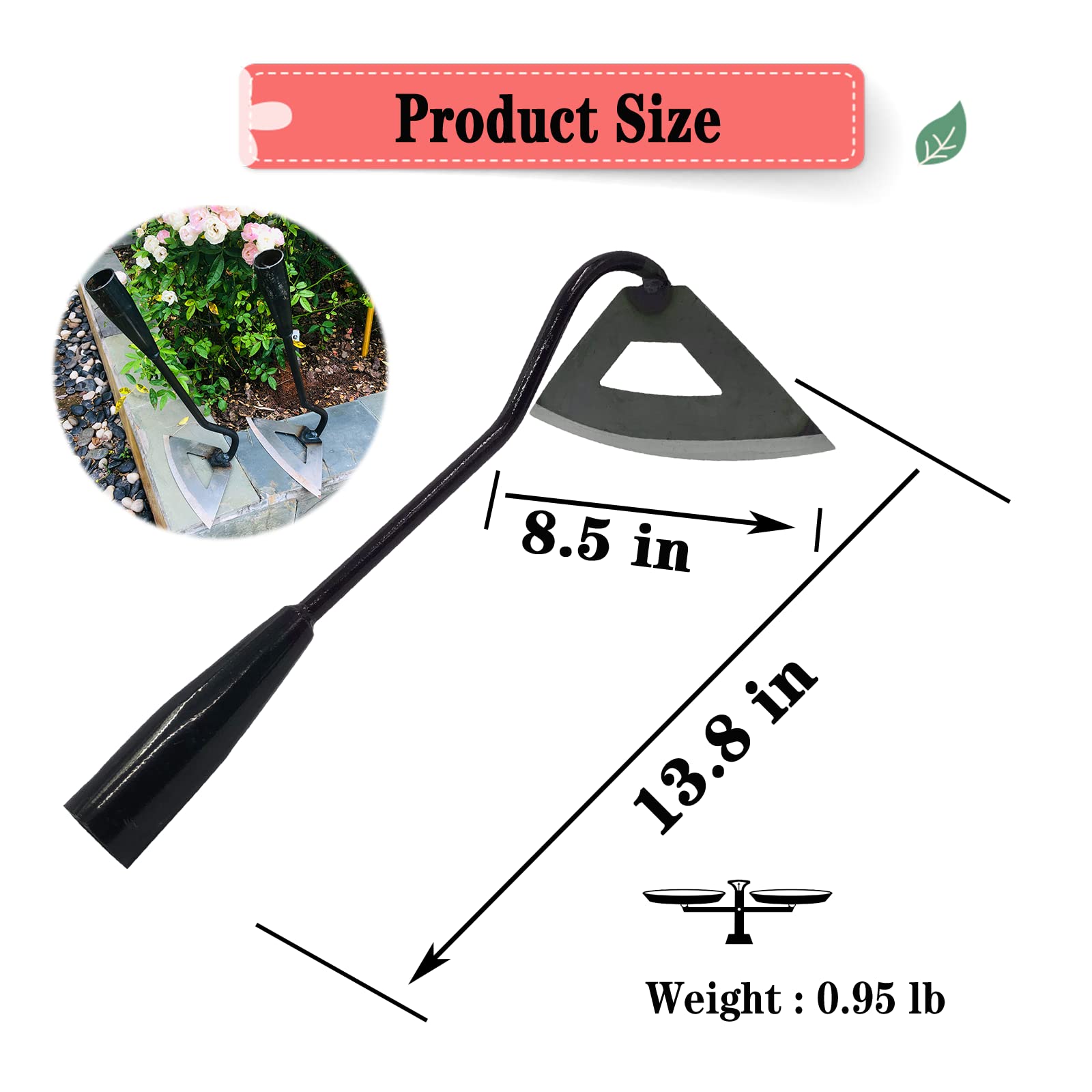Premium Stainless Steel Hollow Garden Hoe - Durable Weeding Tool for Vegetable Gardens, Flower Beds & Landscaping - Perfect for Soil Aeration, Weed Removal & Gardening Tasks