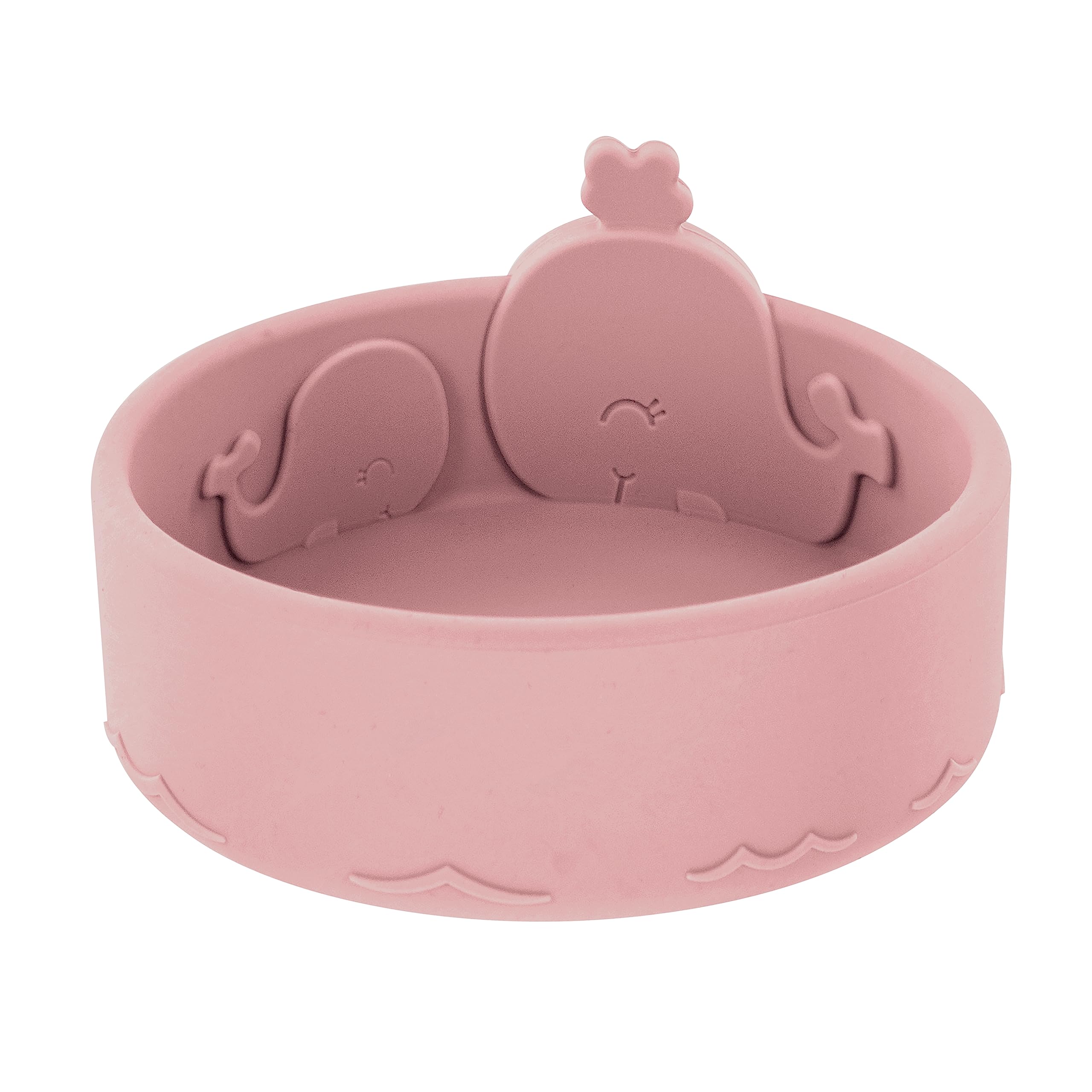 Nuby Silicone Toddler Bowl with Animal Design - BPA-Free Baby Feeding Bowl for 6+ Months - Pink Whale Bowl for Kids - Perfect for Baby-Led Weaning & Mess-Free Mealtime