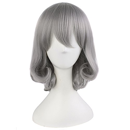 MapofBeauty Short Straight Silver Anime Cosplay Wig for Halloween, Cosplay, and Costume Parties – Perfect for Anime Characters and Themed Events