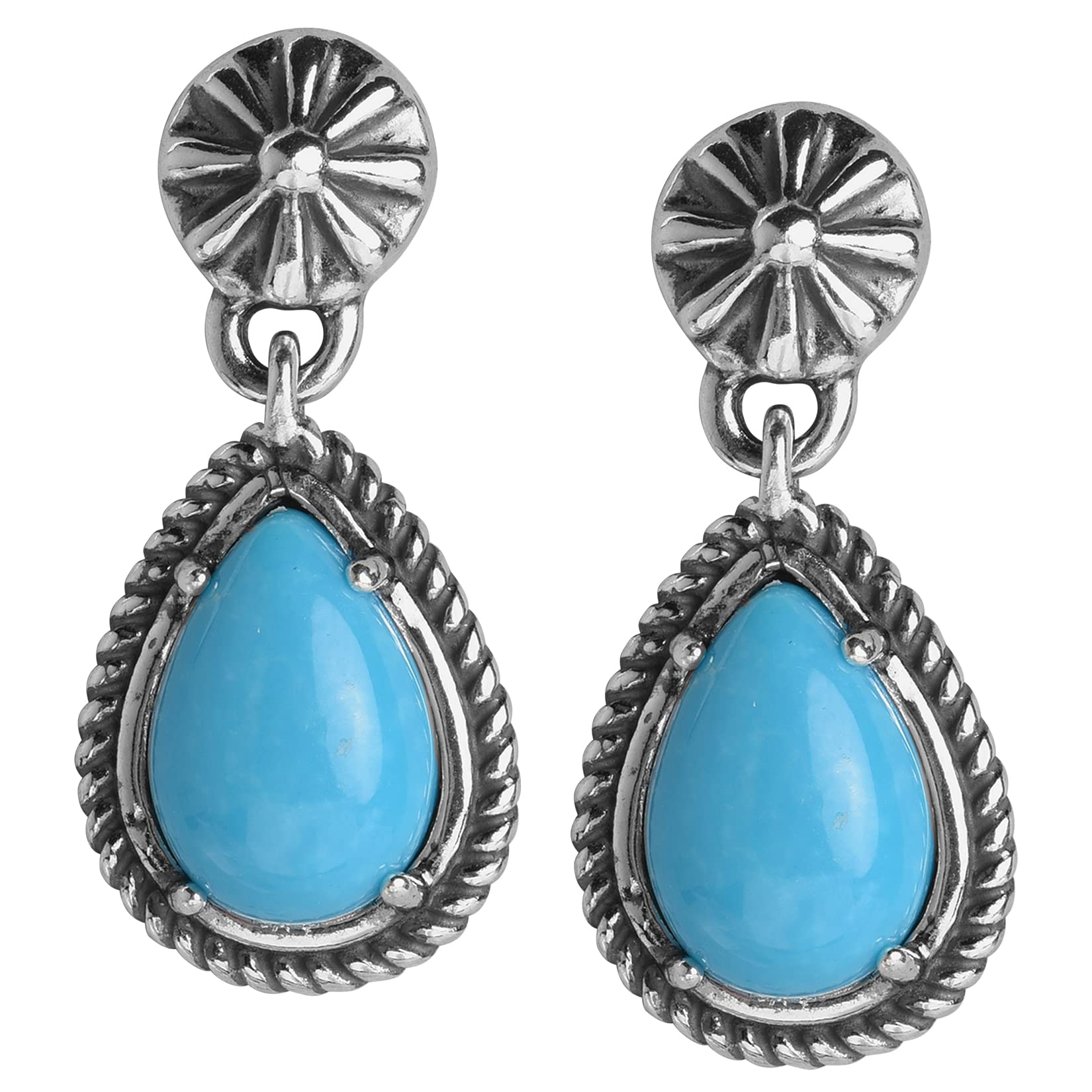 American West Sterling Silver Gemstone Drop Earrings for Women – Elegant Dangle Earrings for Parties, Weddings & Special Occasions