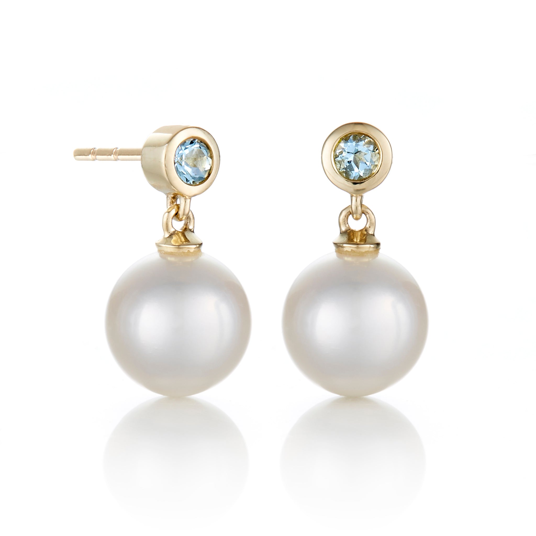 Aquamarine and White Pearl Drop Earrings for Women – Dainty Boho Jewelry for Wedding, Party & Everyday Wear | Elegant Gift for Her