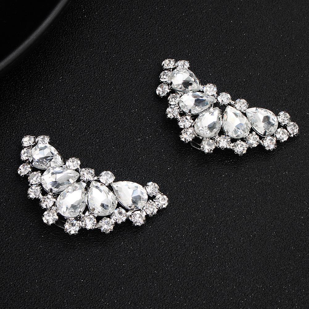 1 Pair Elegant Rhinestone Shoe Buckles for Wedding Shoes - Bride's Crystal Shoe Clips for Prom, Evening Gowns & Special Occasions