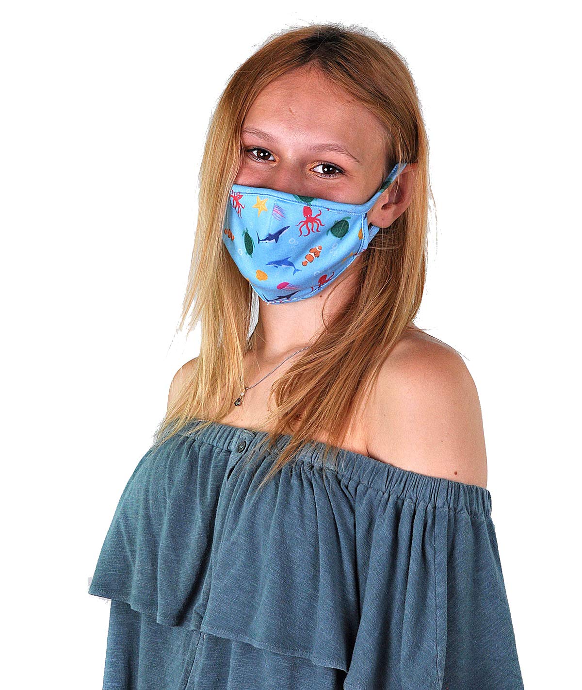 Wild Republic Wild Smiles Reusable Washable Half Face Mask - Comfortable & Breathable for Outdoor Activities, Travel & Daily Protection