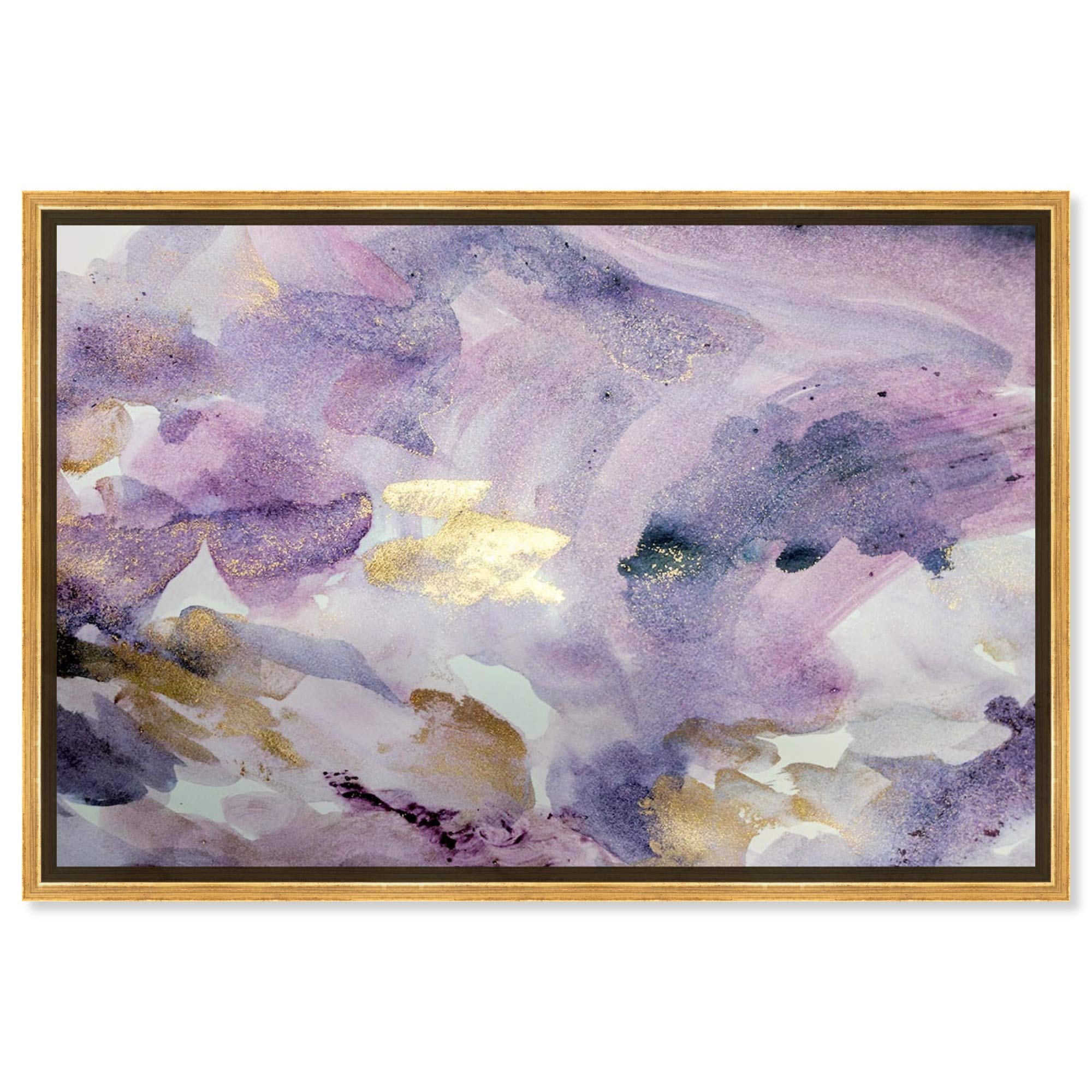 Abstract Wall Art Canvas Prints 'Carried Away Amethyst' - Modern Watercolor Painting for Living Room, Bedroom & Office Decor - Ready to Hang Home & Office Wall Decorations