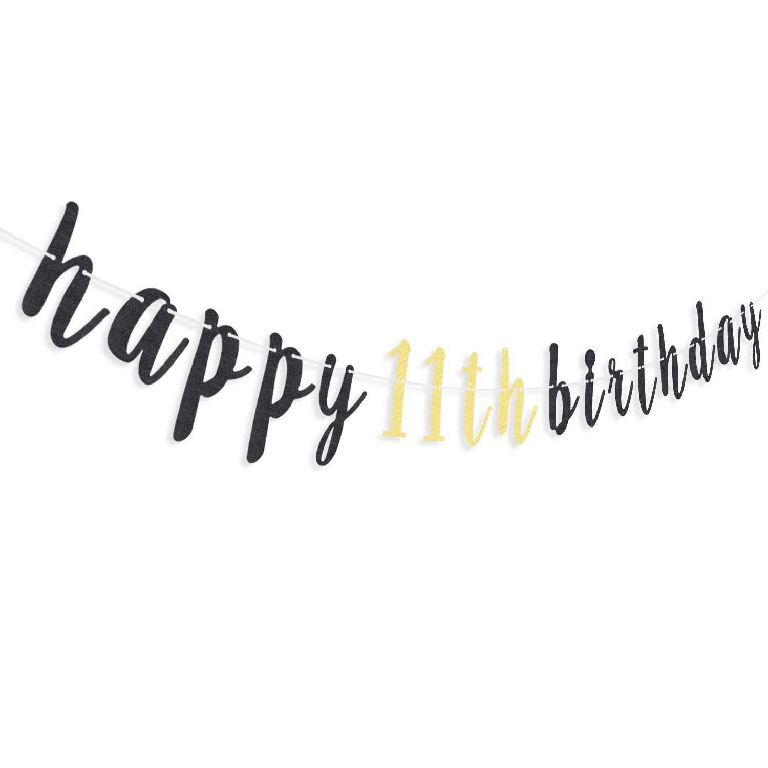 11th Birthday Party Decorations - Glitter Garland Banner & Backdrop Sign for Eleven Years Old Celebration | Perfect for Kids Birthday, Milestone Party, and Photo Booth Decor