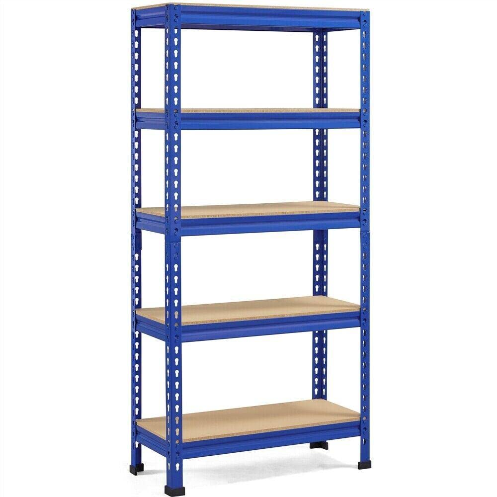 Heavy Duty Metal Storage Rack - Adjustable 5-Shelf Garage Shelving Unit (59 Inch) for Bedroom, Office & Garage Organization - Perfect for Books, Decor & Wall Storage