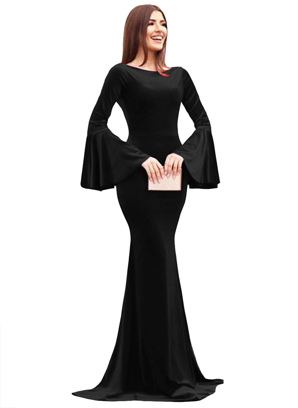 Elegant Women's Velvet Evening Dresses Long Sleeve Mermaid Prom Gown for Formal Events & Special Occasions