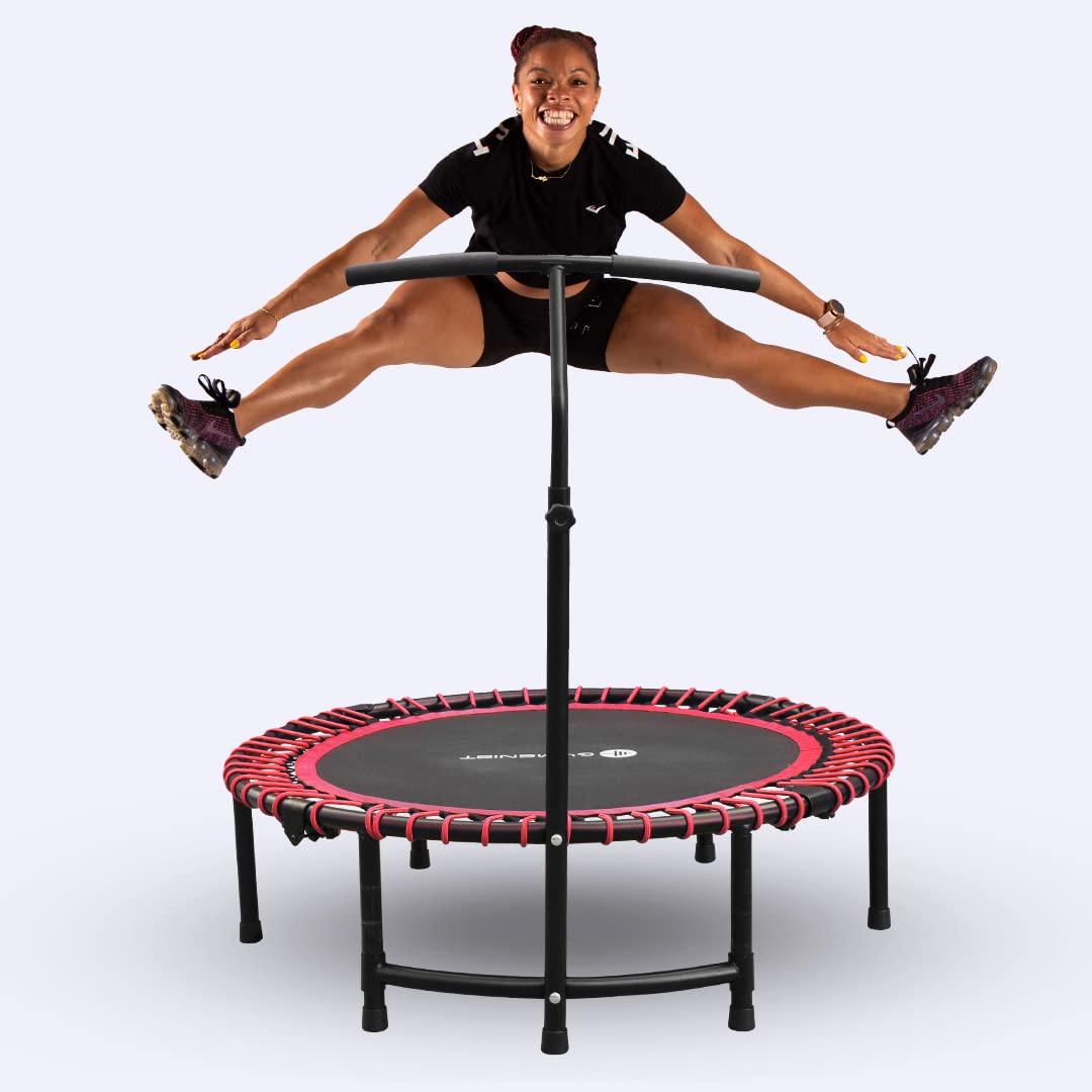 Best Fitness Trampoline for Adults & Kids - Indoor Rebounder Exercise Mini Trampoline with Quiet & Safe Cushioned Bounce - Perfect for Home Workouts, Cardio Training & Family Fitness Fun