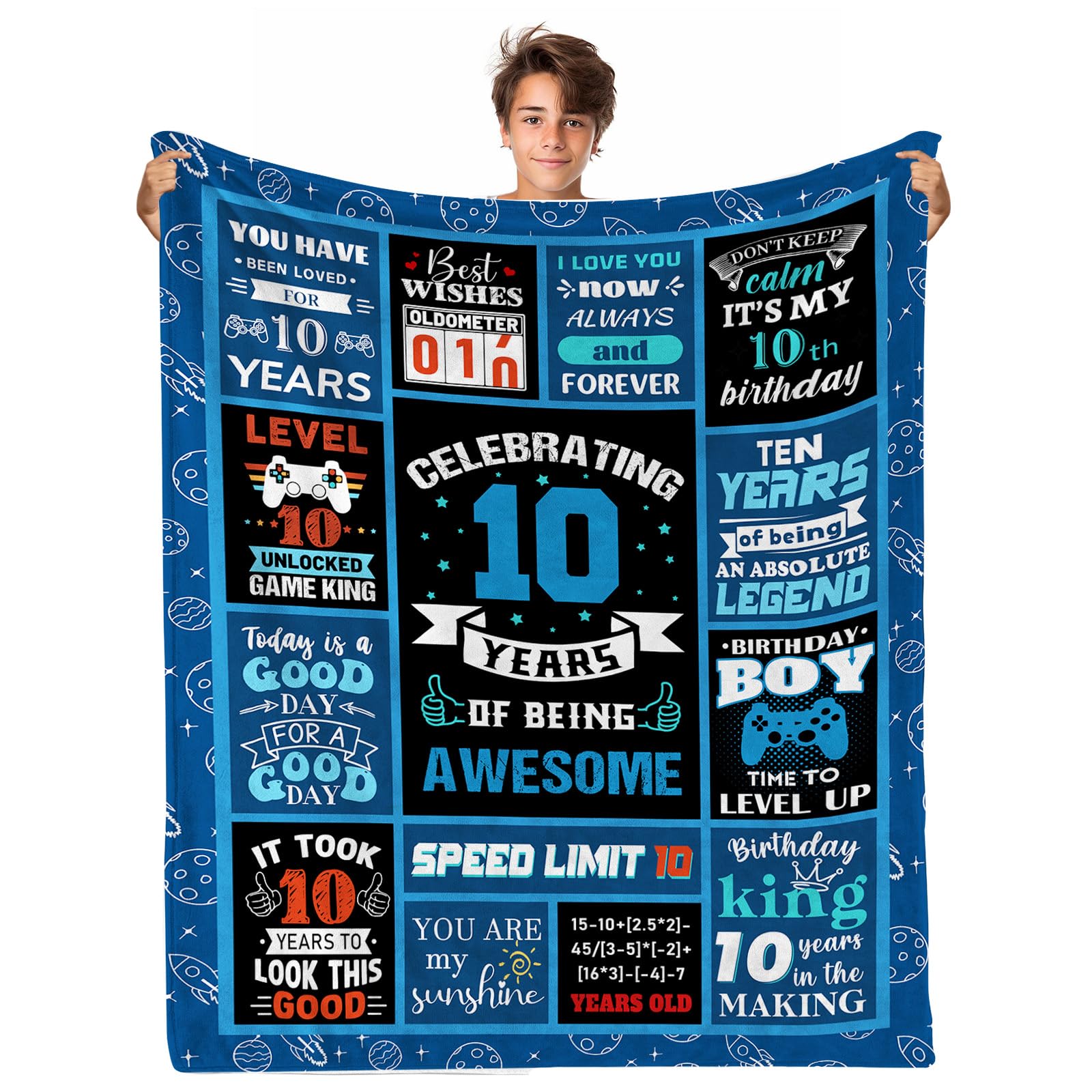 10th Birthday Gifts for Boys - 40x50 Inch Cozy Throw Blanket for Kids Room & Sleepovers