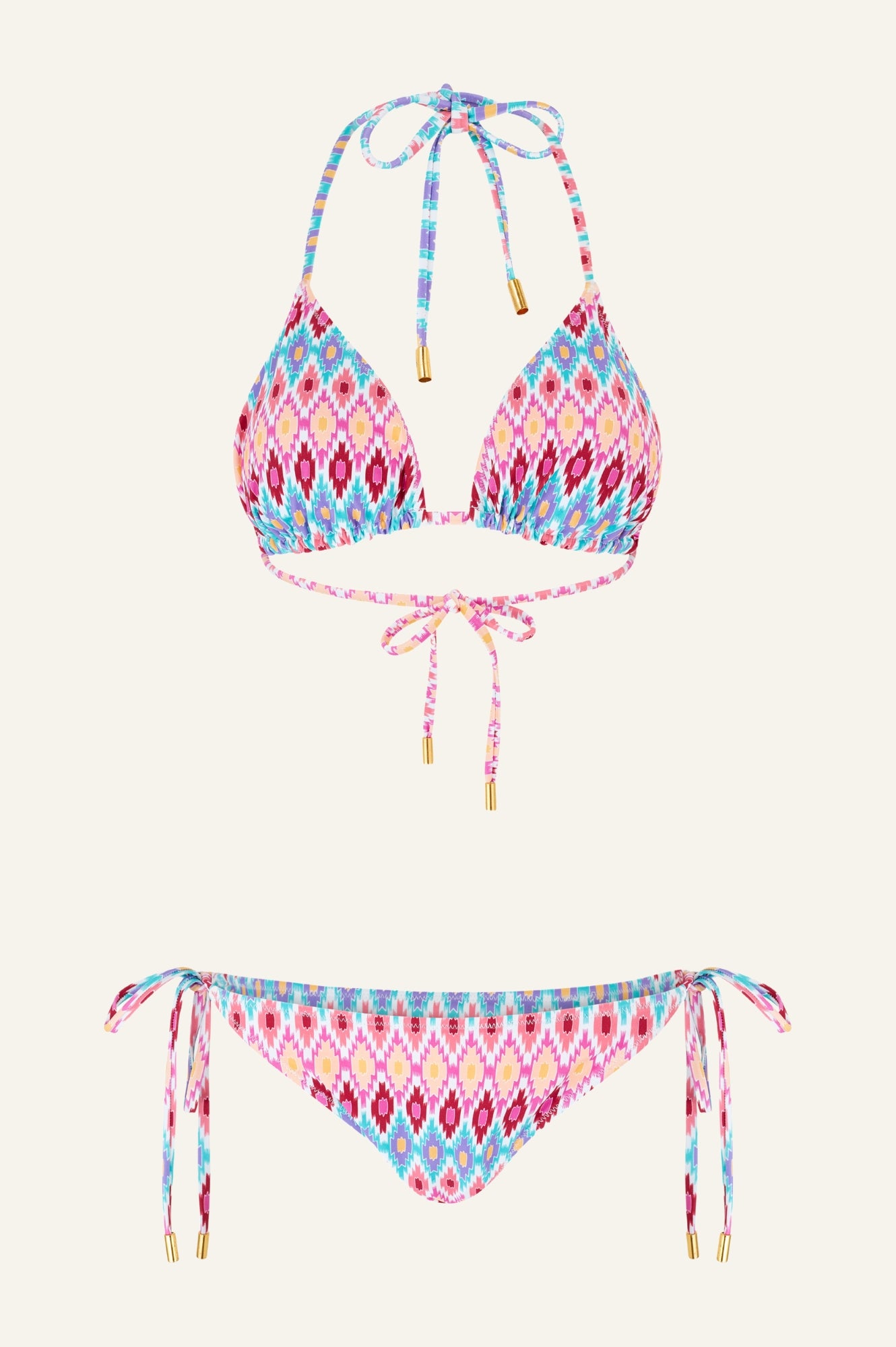 Eco-Friendly Triangle String Bikini Set - Recycled Fabric Tie Side Bottoms & Top | Sustainable Swimwear for Beach, Pool & Vacation