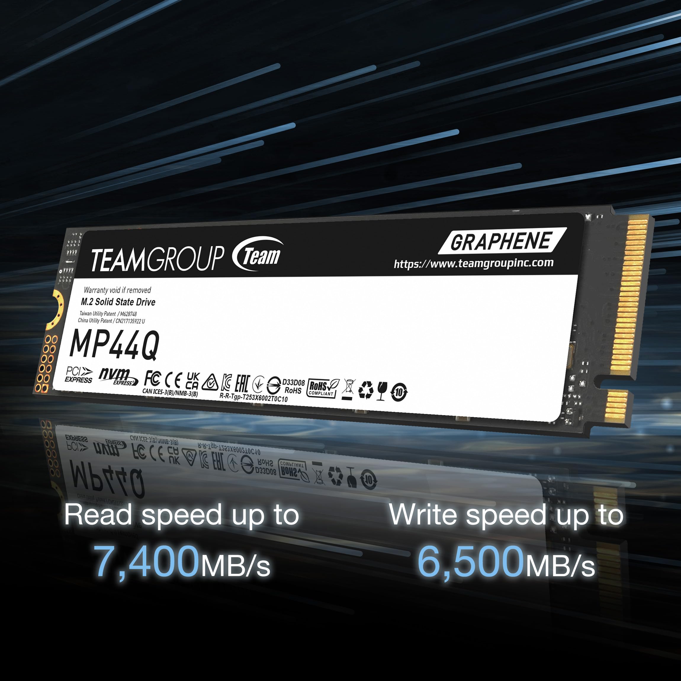 TEAMGROUP MP44Q 4TB PCIe 4.0 NVMe M.2 SSD - 7400MB/s Read, 6500MB/s Write - SLC Cache, Gen4x4 2280 - Compatible with Laptop, Desktop, NUC & NAS - High-Speed Storage for Gaming, Video Editing & Data Backup