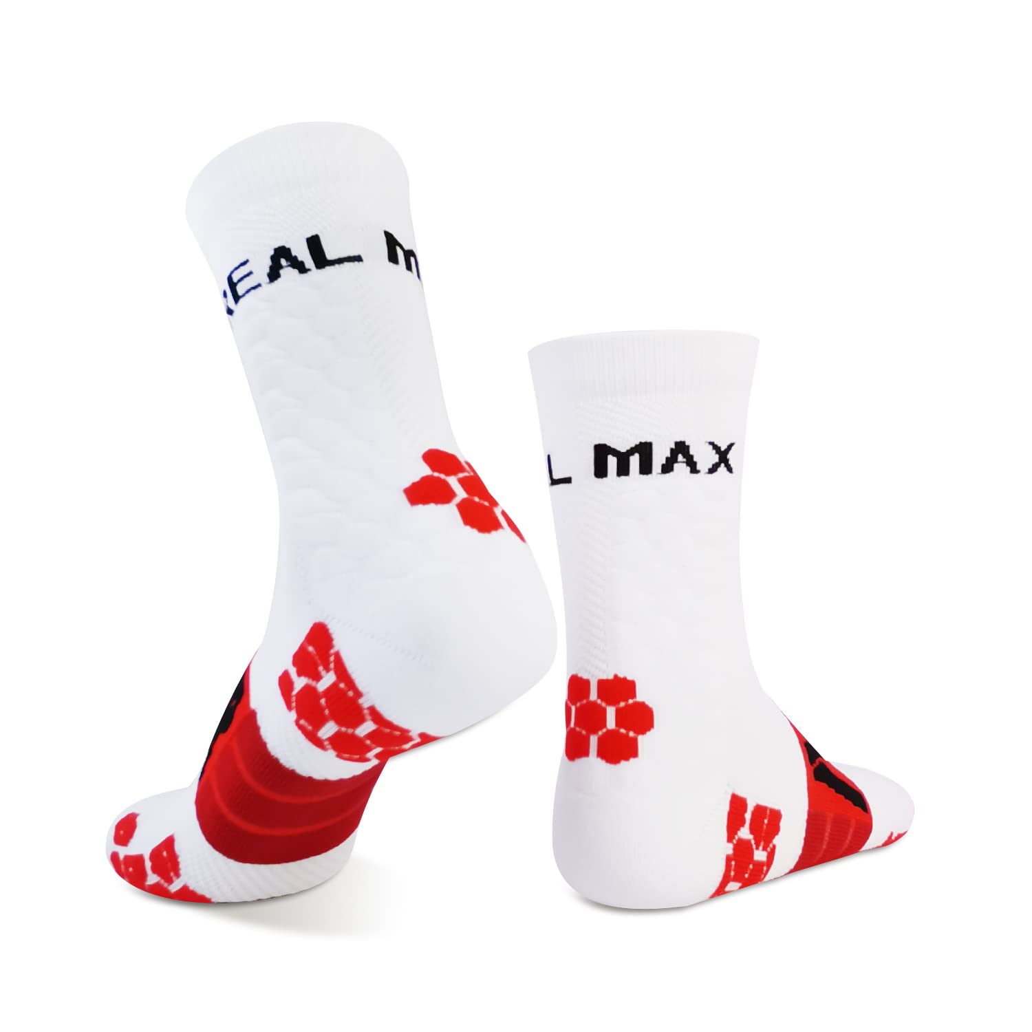 YACCA Men's Compression Running Crew Socks - Cushioned Athletic Sports Socks for Jogging, Gym & Marathon - Moisture-Wicking & Arch Support Performance Socks for Workout & Daily Wear