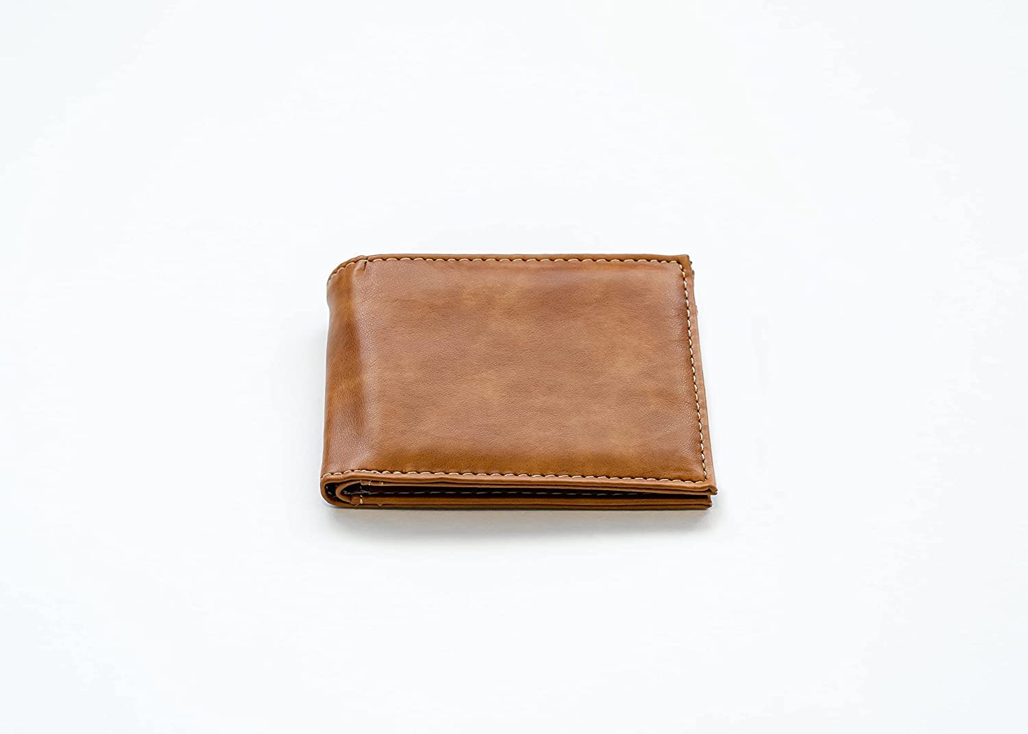 Rico Industries Nationals Laser Engraved Genuine Leather Brown Billfold Wallet for Men - Slim RFID Blocking Bifold Wallet with ID Window, Perfect Gift for Dad, Husband, Boyfriend (Office, Travel, Everyday Carry)