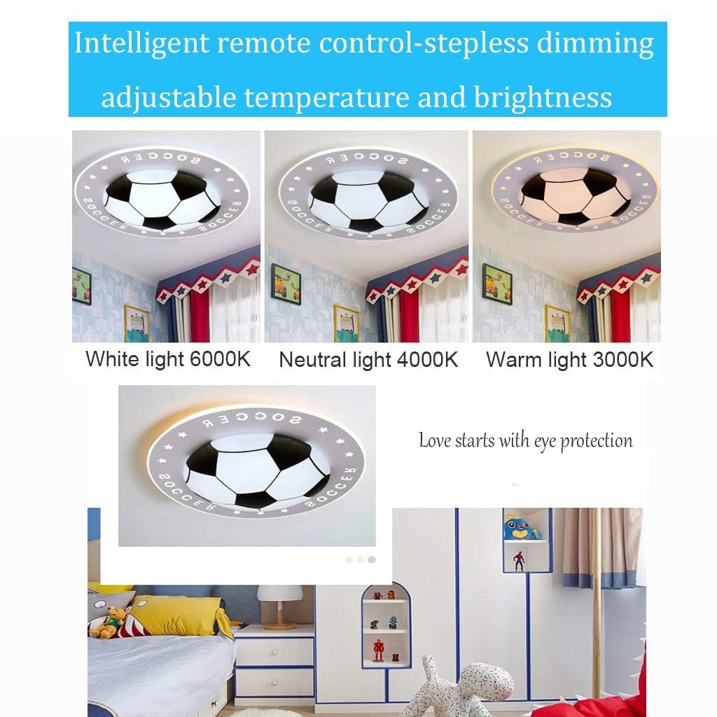 Cartoon Football Ceiling Light - Dimmable LED Kids Room Lighting for Boys & Girls, Eye Protection Nursery Bedroom Decor (42cm) - Perfect for Children's Bedrooms, Playrooms & Sports Themed Rooms