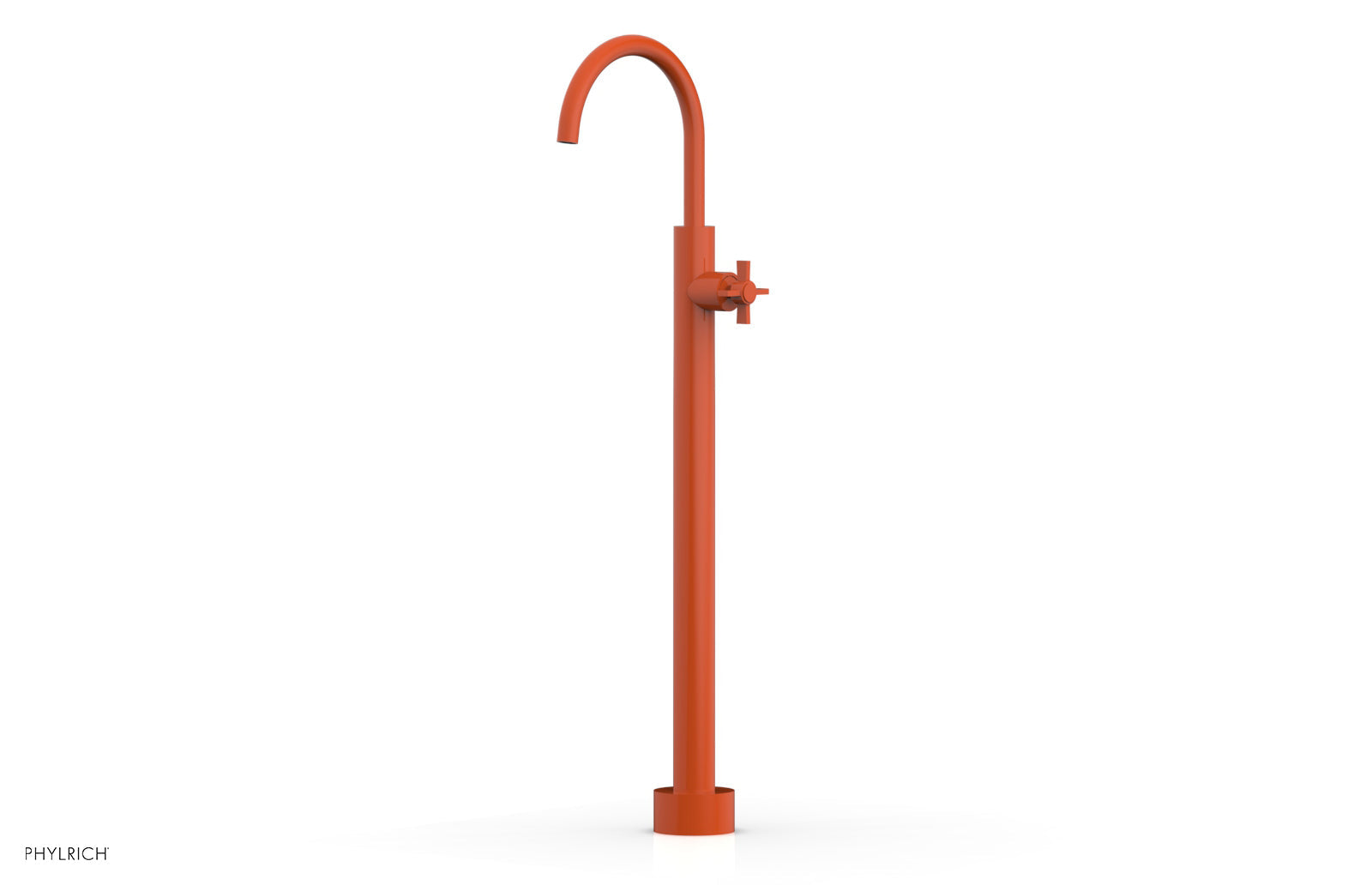 BASIC Tall Floor Mount Tub Filler with Cross Handle - D132 44 02 - Perfect for Modern Bathroom Renovations and Spa-Like Showers