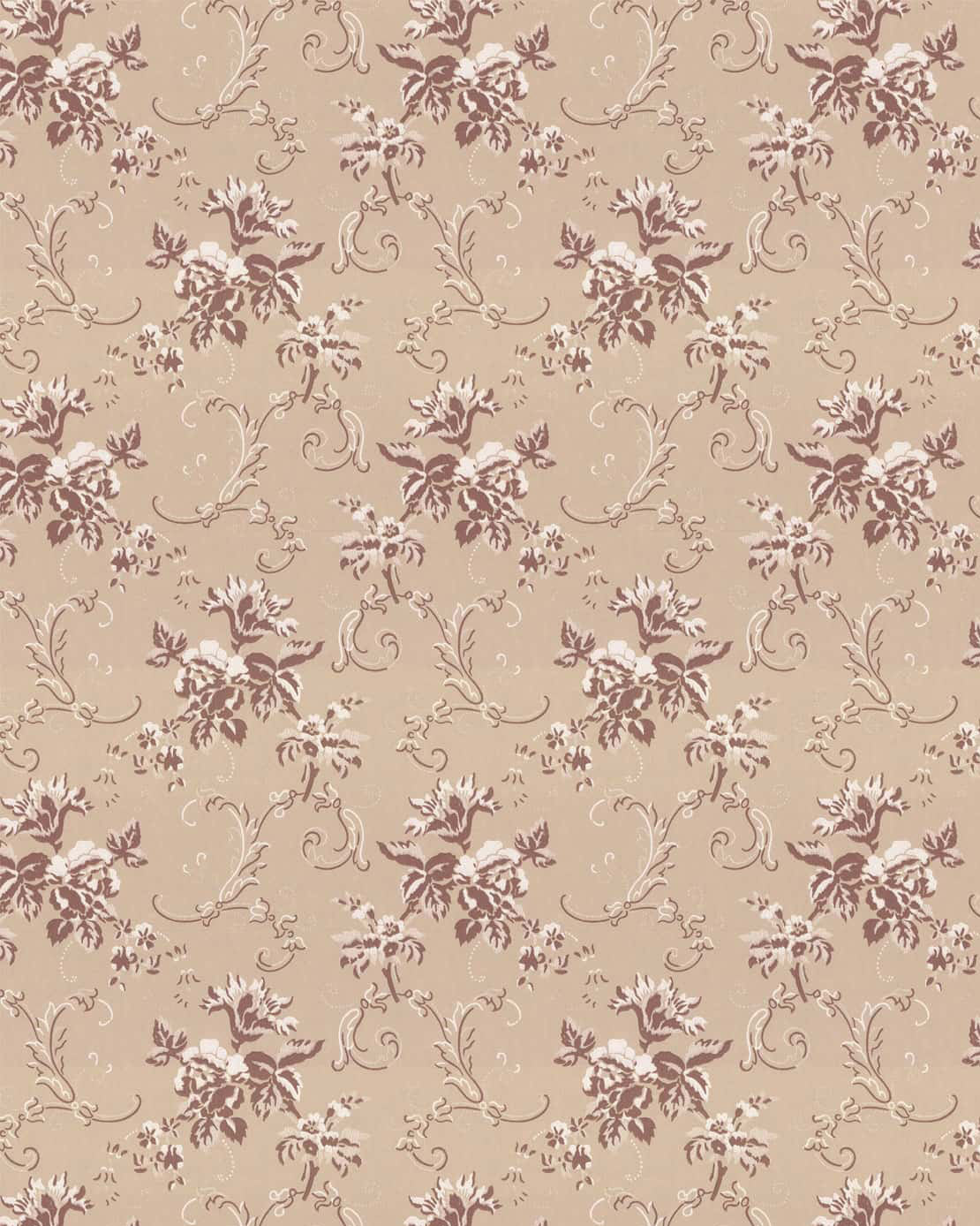 Lim & Handtryck Wallpaper Hovdala Flower Beige/Champagne - Premium Hand-Printed Floral Wallpaper for Living Room & Bedroom Decor